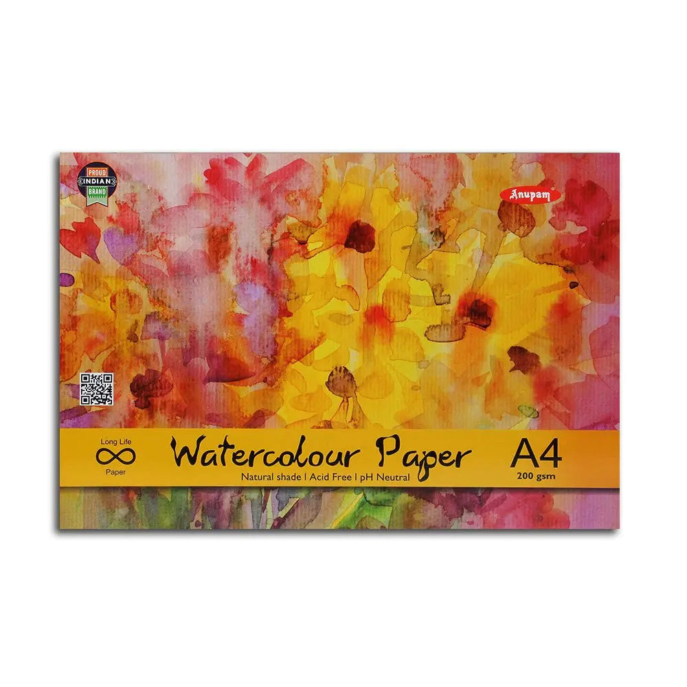 Anupam Watercolour Paper Pad / Book (200 GSM & 300 GSM) - Cold Press Anupam