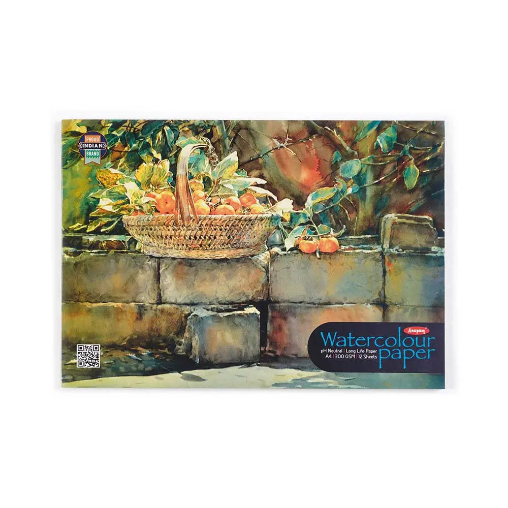 Anupam Watercolour Paper Pad / Book (200 GSM & 300 GSM) - Cold Press Anupam