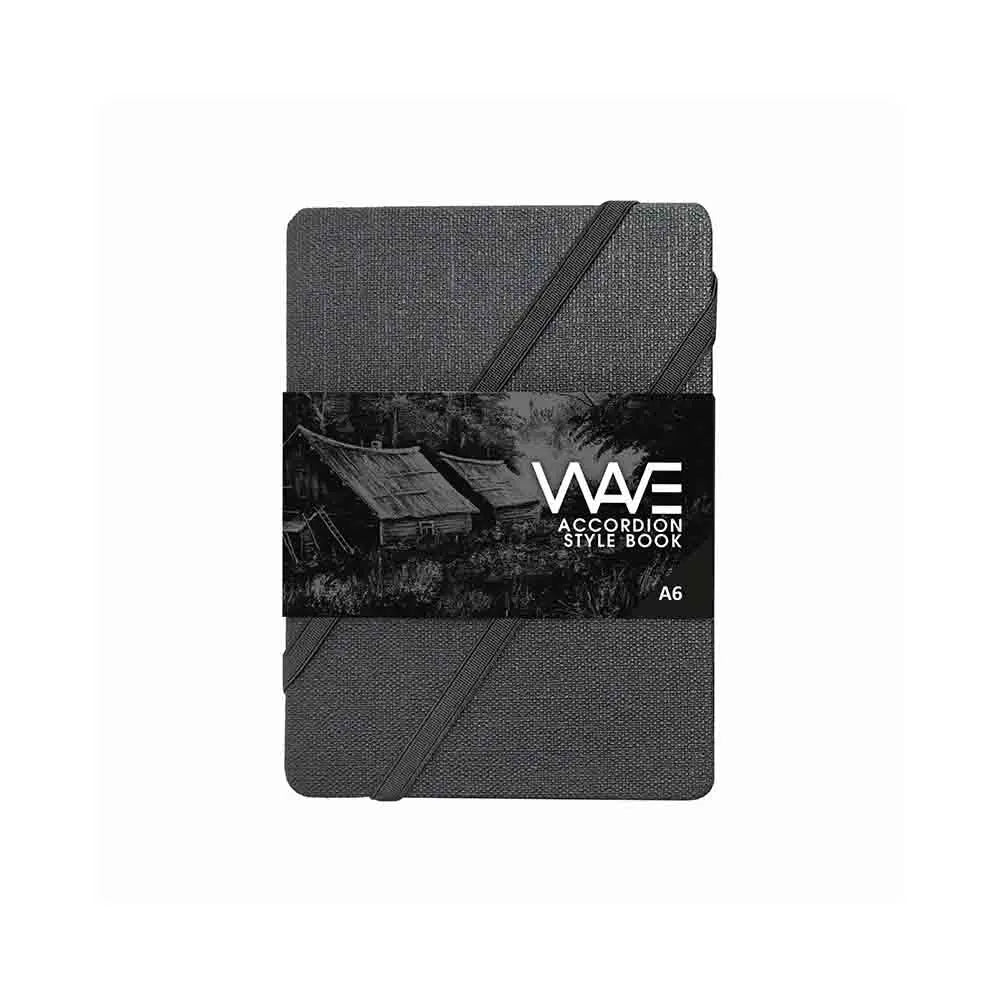 Anupam Wave Fan Folding Black Paper Accordion Book 180 GSM Anupam