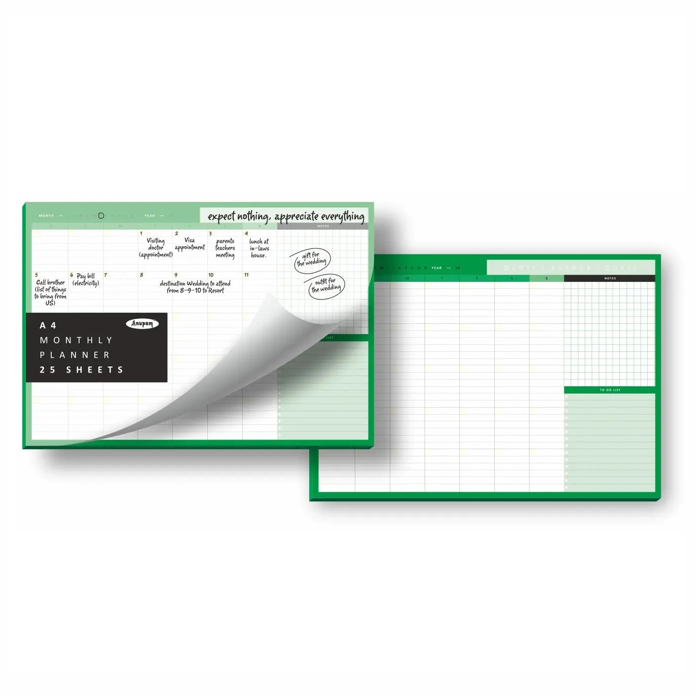 Anupma Monthly Planning Pad Desk Planner Notepad Anupam