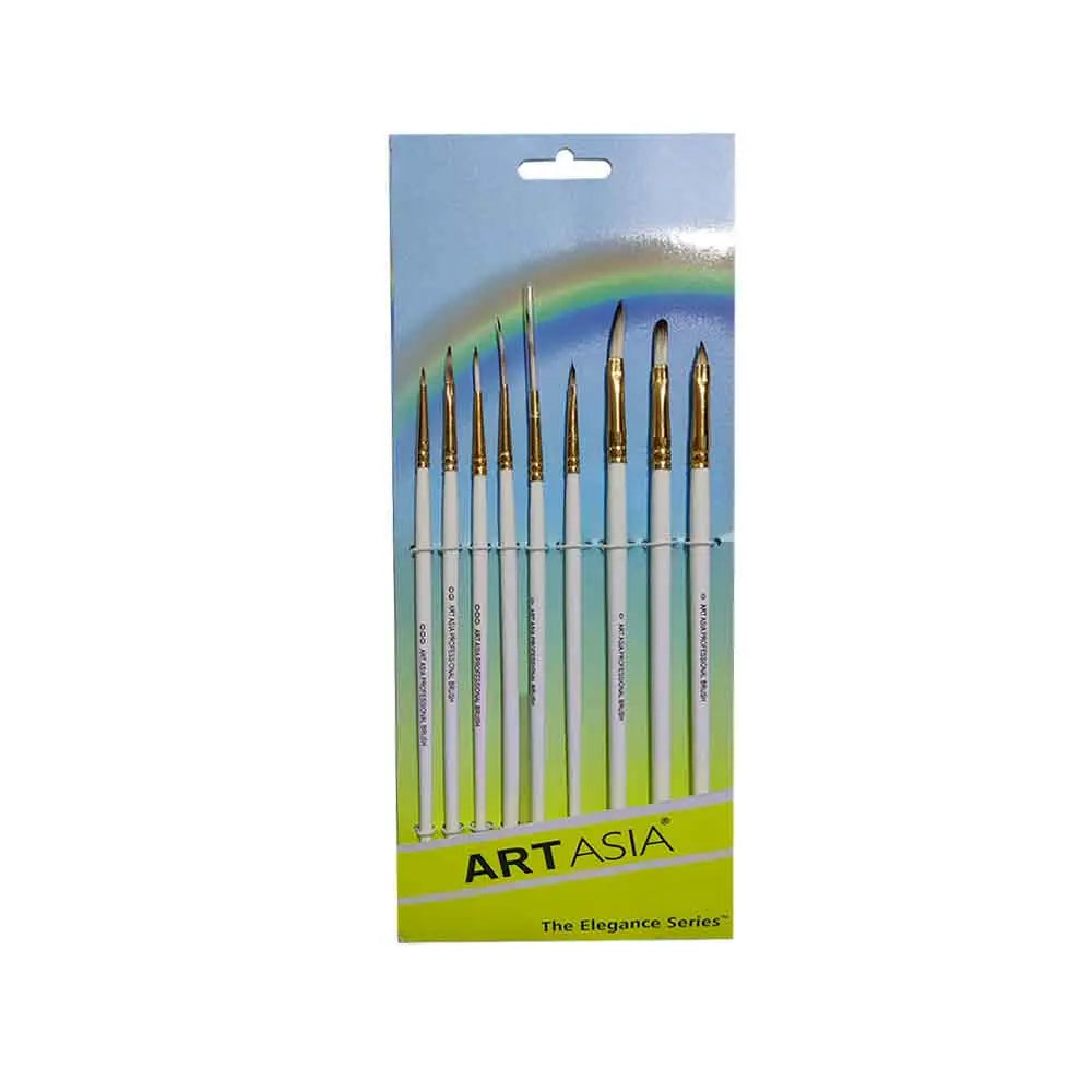 Art Asia Small Mix Variety Painting Brush Set of 9 Art Asia
