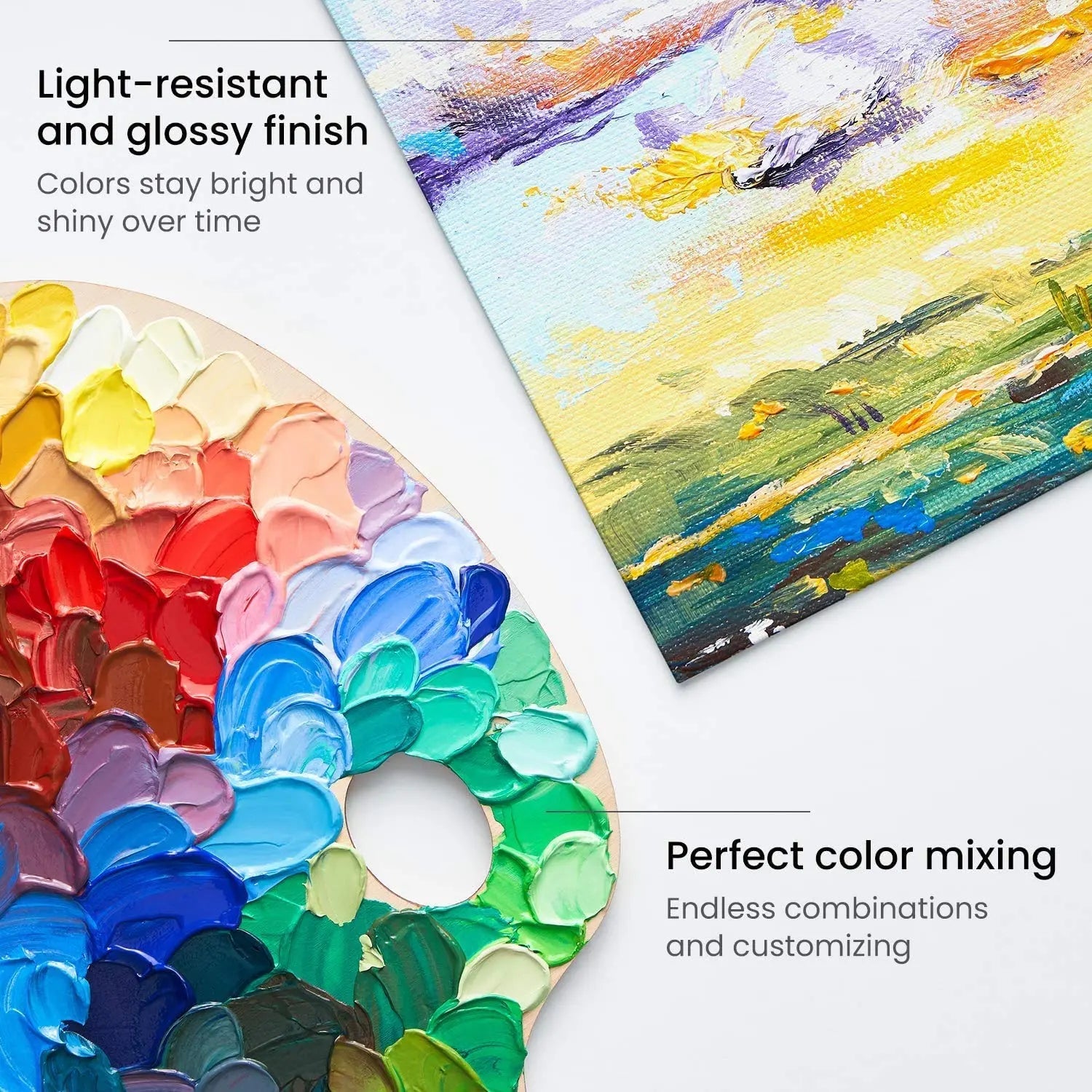 Arteza Premium Acrylic Paint Assorted Colours Set with Storage Box