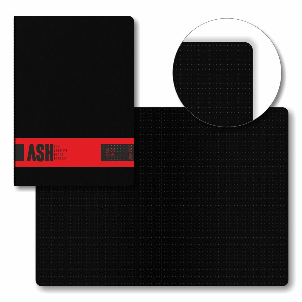 Anupam Ash Booklet Sketchbook Acid Free Matte Black Dotted Grid Page 180 GSM 40 Pages