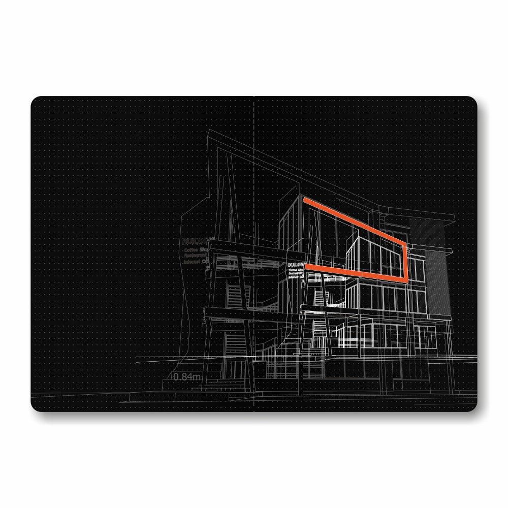 Anupam Ash Booklet Sketchbook Acid Free Matte Black Dotted Grid Page 180 GSM 40 Pages