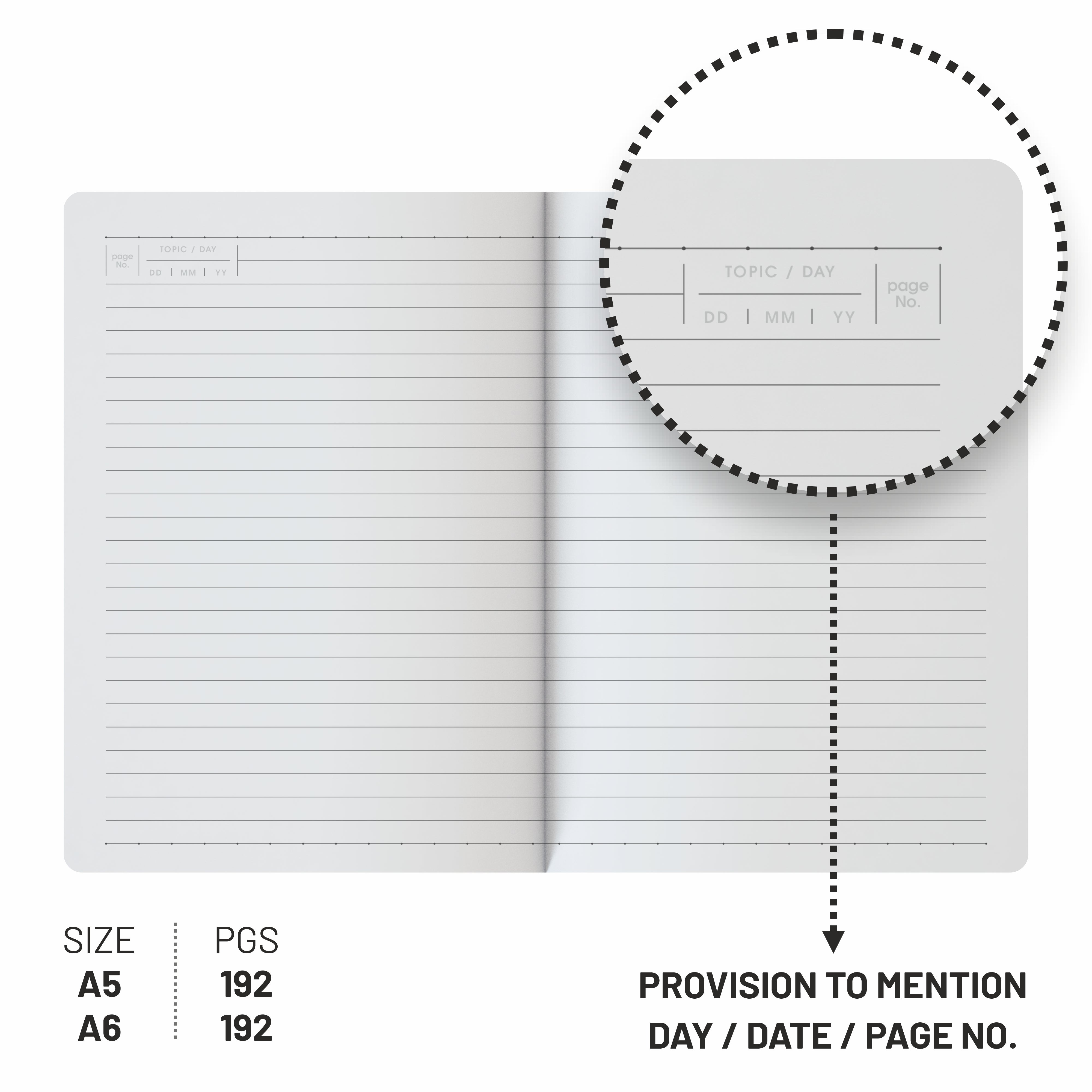 Anupam Flxy Journal - 192 Pages, Flexible 1.2mm Thick Matte Leather Textured PU Cover with Matching Elastic Closure