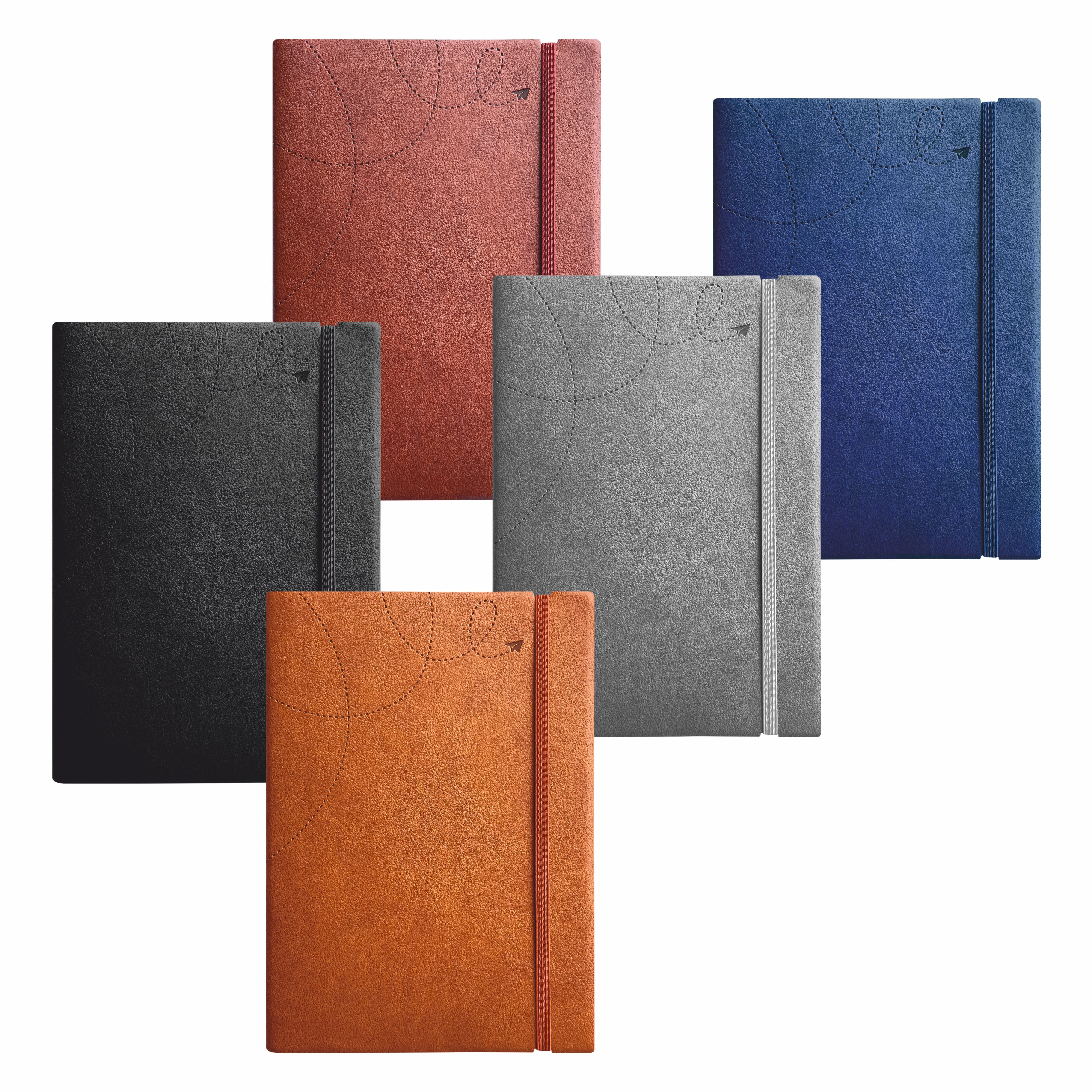 Anupam Flxy Journal - 192 Pages, Flexible 1.2mm Thick Matte Leather Textured PU Cover with Matching Elastic Closure
