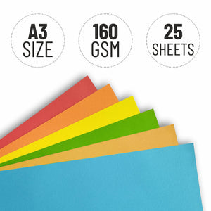 Basic Colour Pattern Paper Anupam Colorful Paper – 5 Basic Colour for Art and Craft-160 GSM