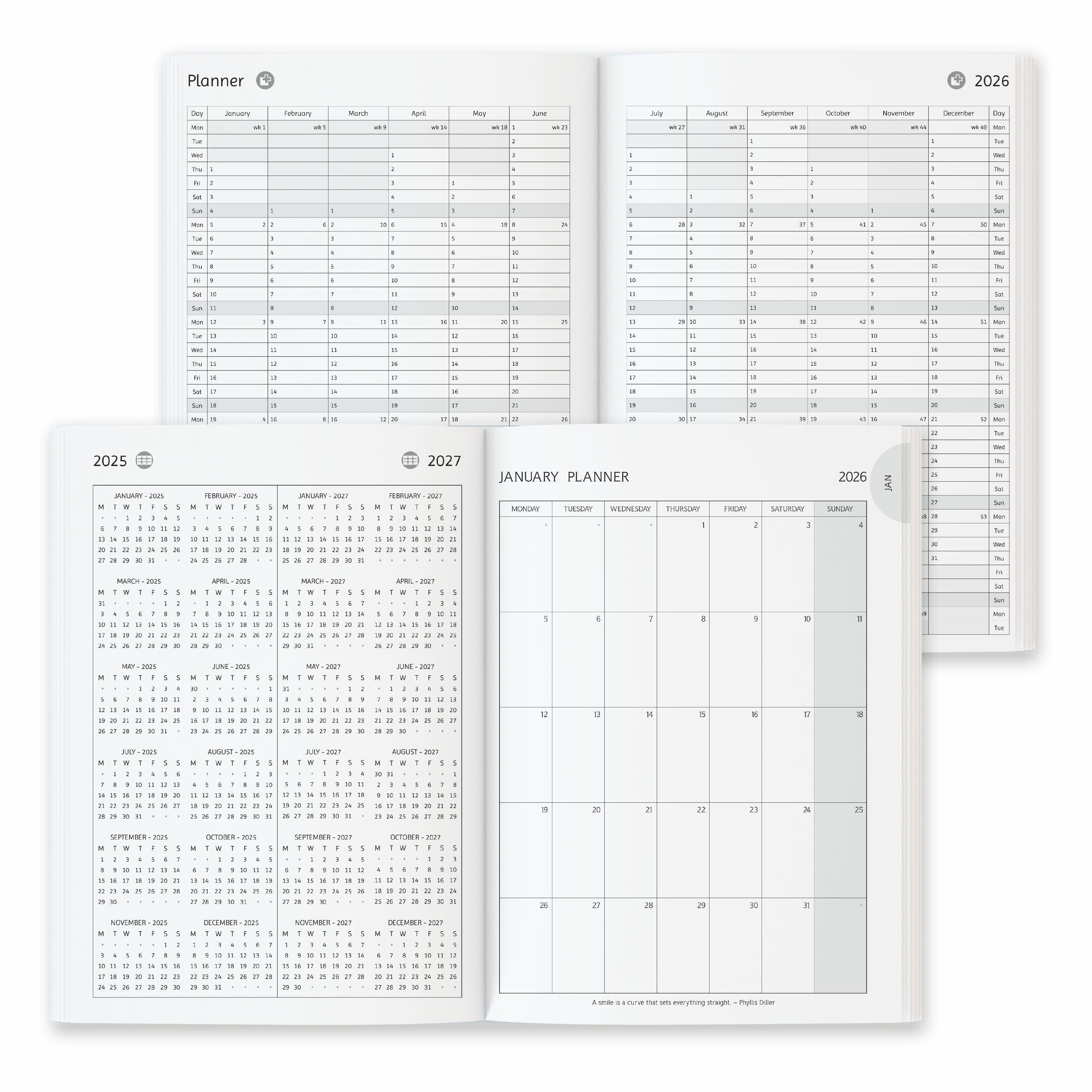 PaulStore 2026 A4 2 Page Per Day Appointment Diary - Hardback Office Diary (Green
