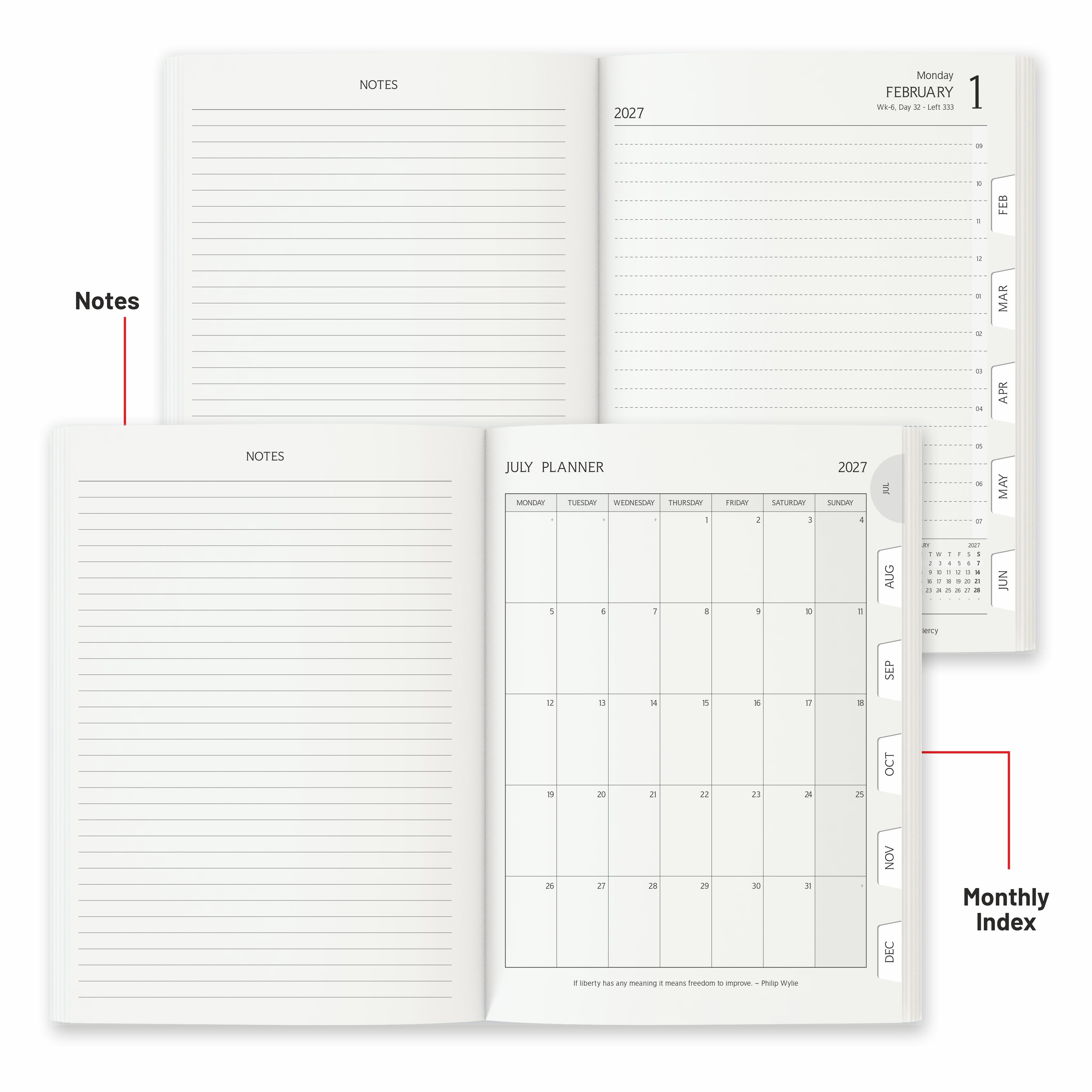 Anupam Blaze 2027 Diary – Dated Daily Planner with Monthly Calendar | Full Page Per Day | New Year 2027 Year Planner | 80 GSM Paper | 365 Days | Aesthetic Daily Diary Book