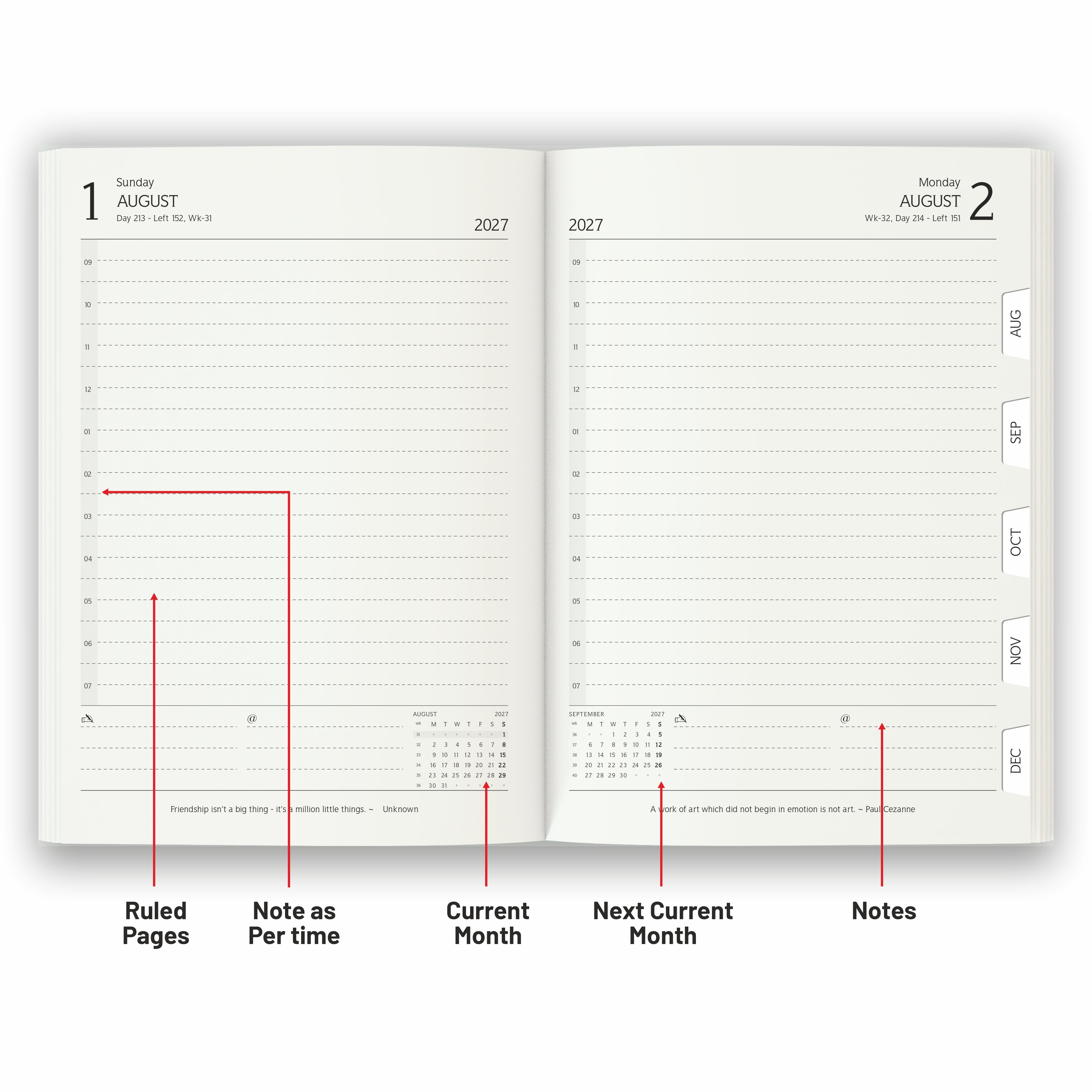 Anupam Blaze 2027 Diary – Dated Daily Planner with Monthly Calendar | Full Page Per Day | New Year 2027 Year Planner | 80 GSM Paper | 365 Days | Aesthetic Daily Diary Book