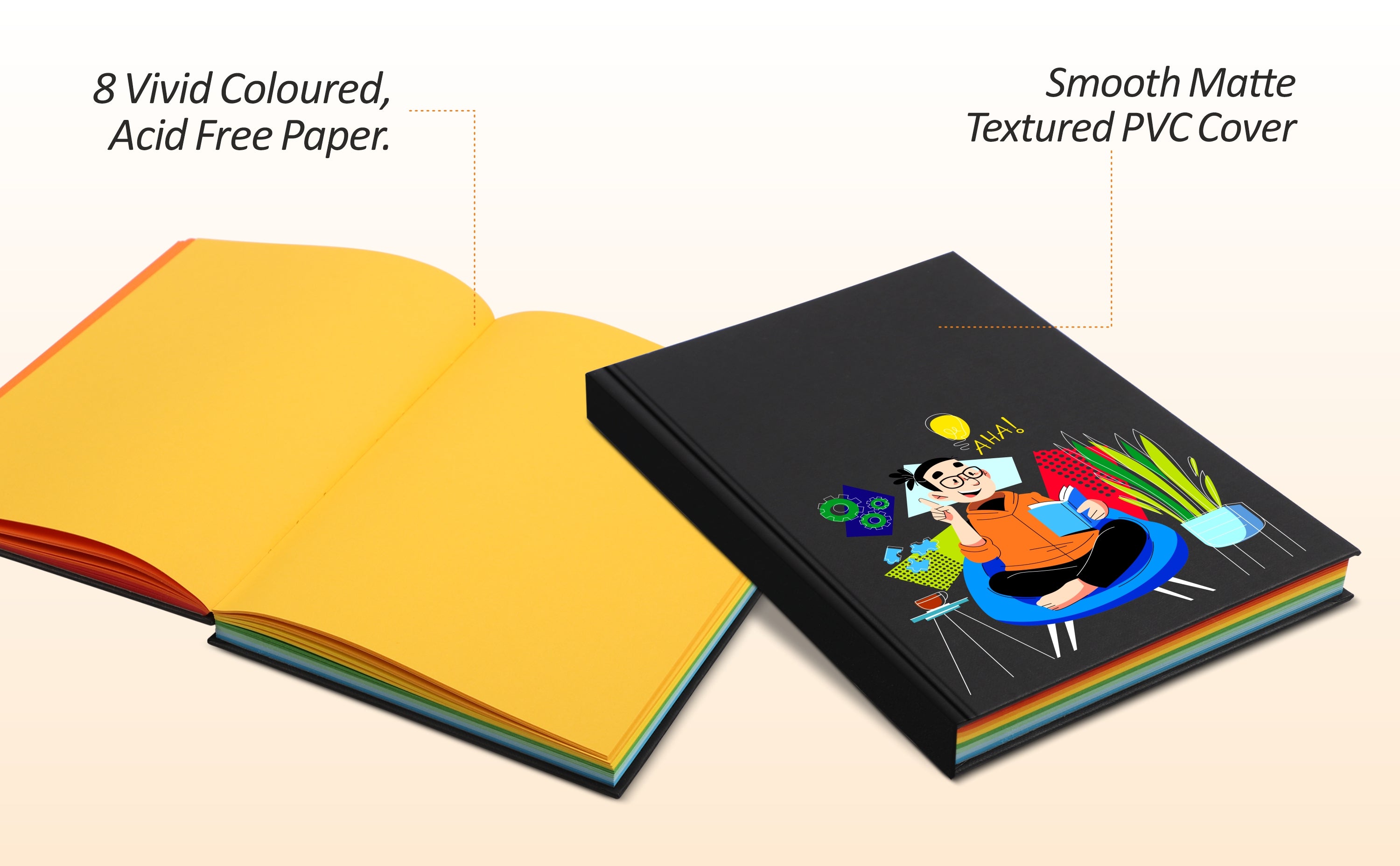 Anupam Vivid Multi Colour Paper-Writing Journal -A5-70 GSM-(256 pages)