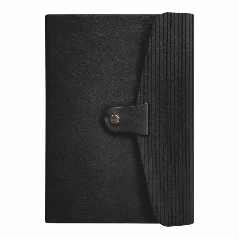 Anupam Captive A5 Ruled Journal Notebook 192 Page,80Gsm Journals Leather Textured PU Cover Designer Engraving with Press Button Closure