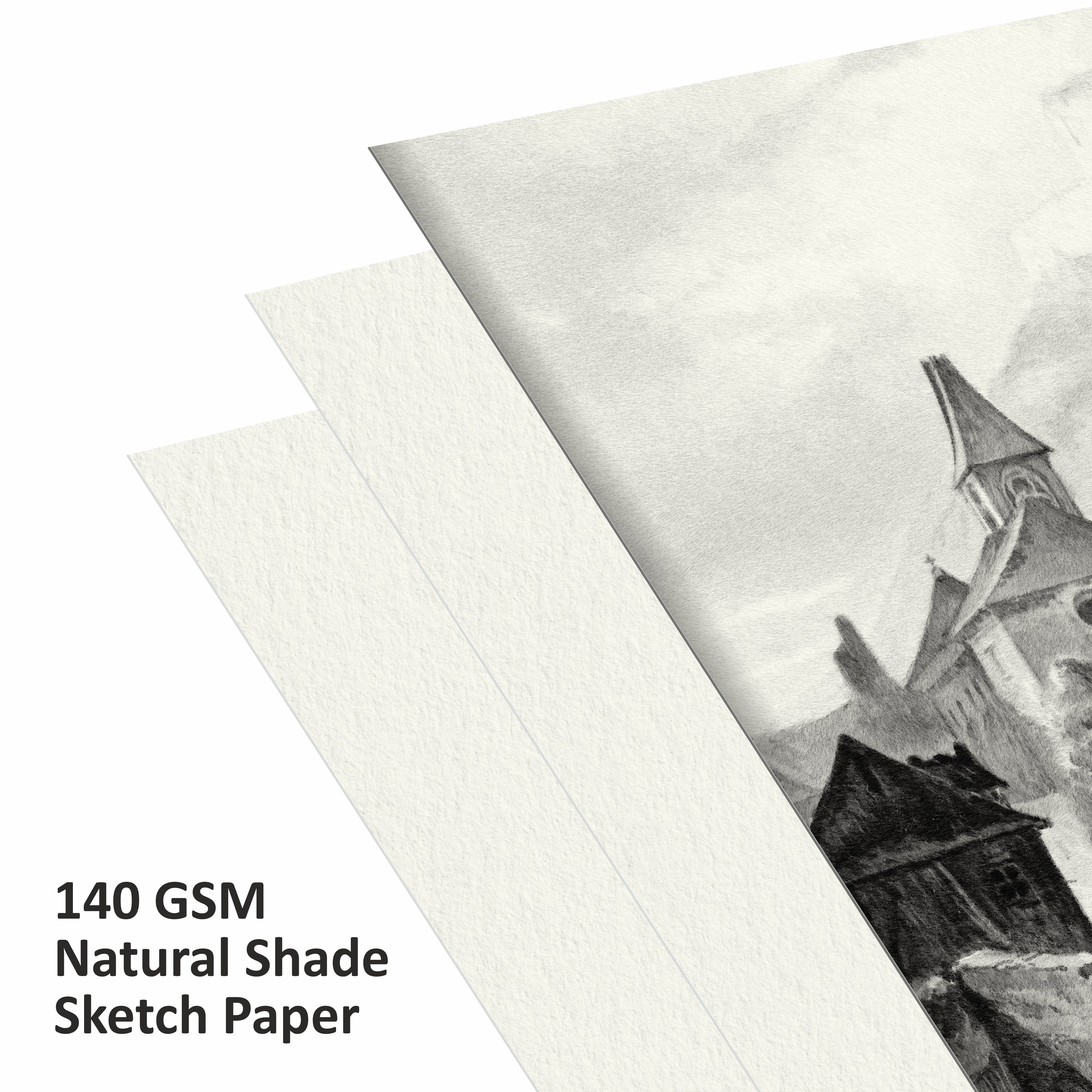 Anupam Cartridge Booklet-Natural Shade Dot Grid Paper Sketchbook-Soft Cover Book-140 GSM-40 Pages (pack of 2)