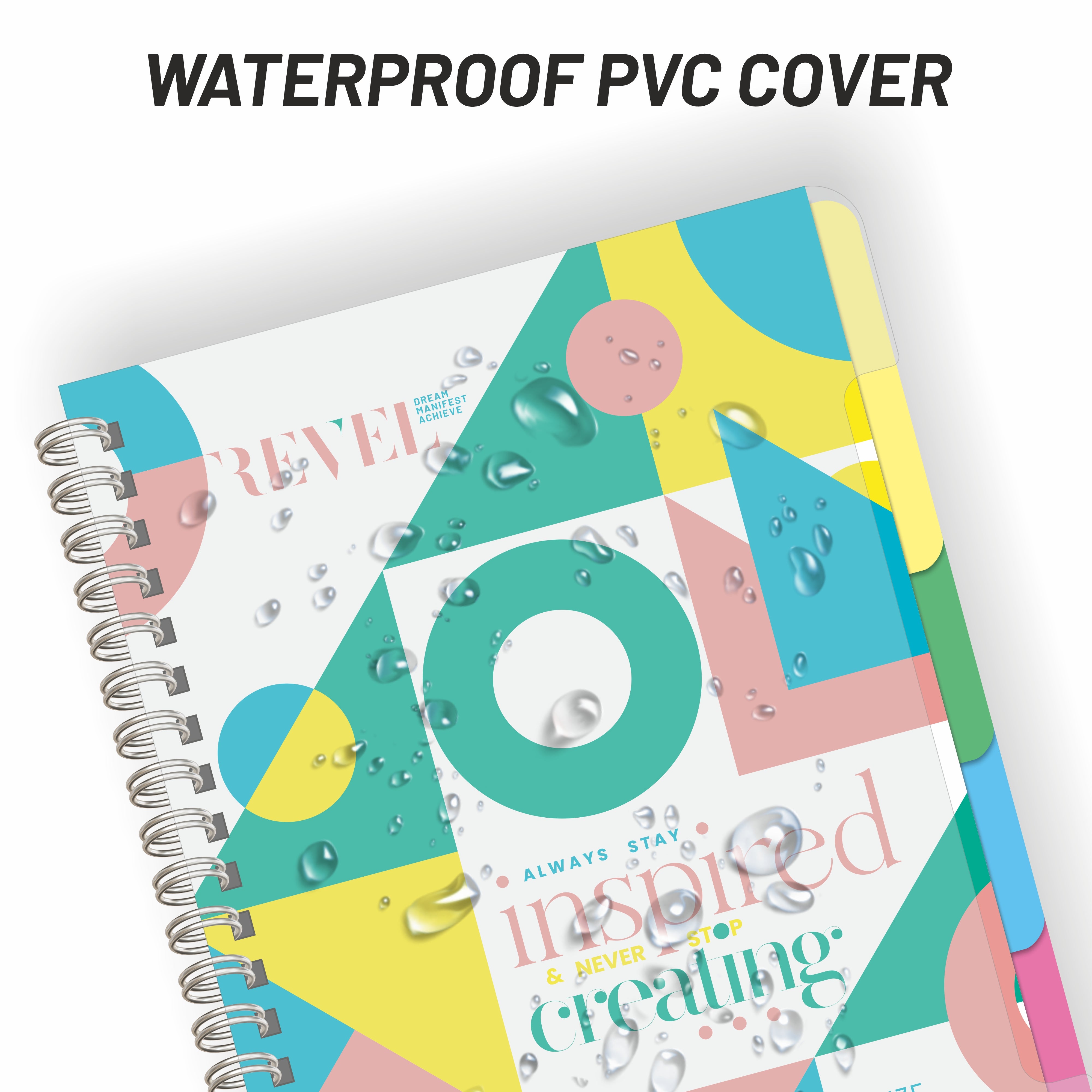 Anupam Revel 5 Subject Book 250Pgs 80 Gsm Natural White - A5 College Ruled Spiral Notebook Movable Dividers, Front/transparent  Plastic Covers, Multi Subject Notebook