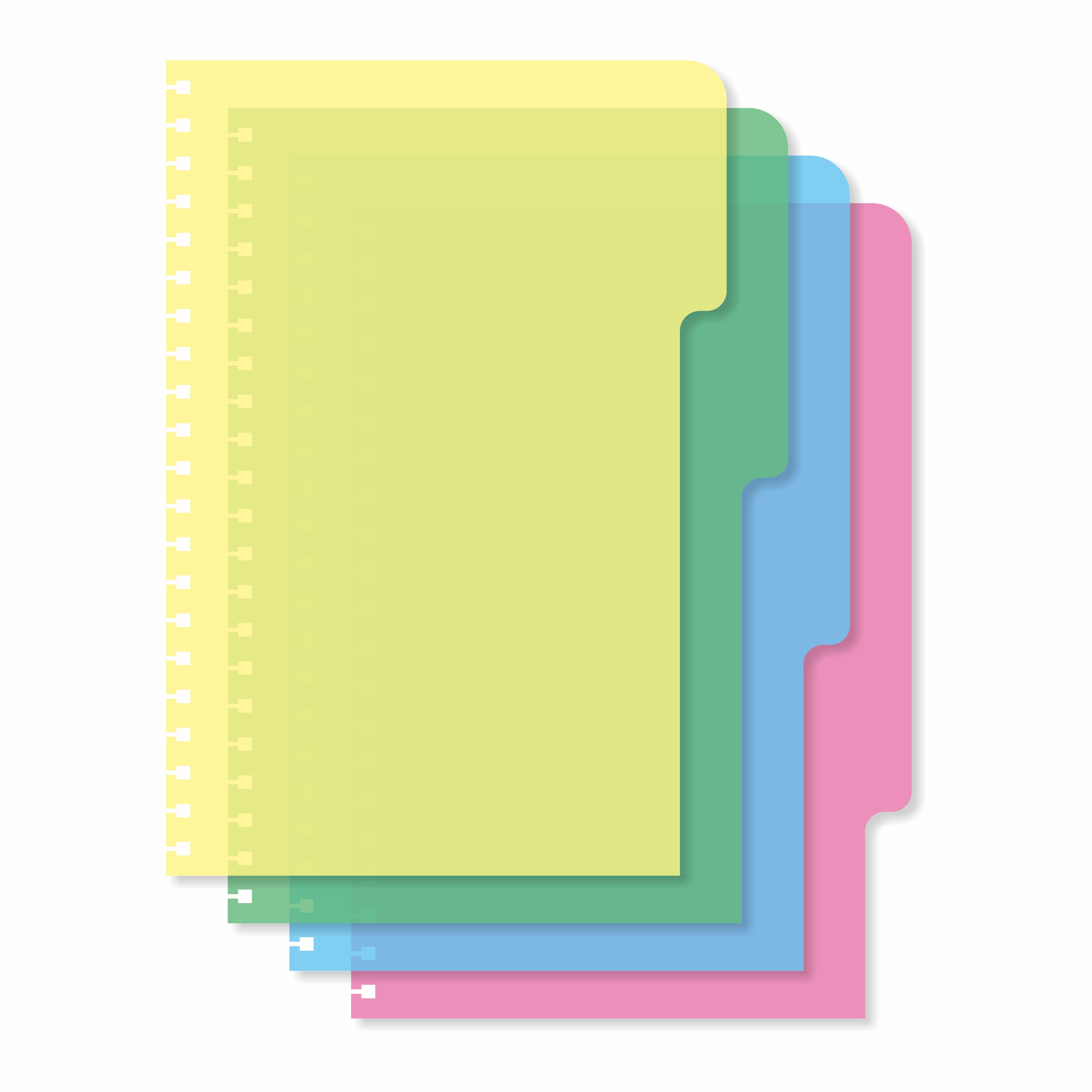 Anupam Revel 5 Subject Book 250Pgs 80 Gsm Natural White - A5 College Ruled Spiral Notebook Movable Dividers, Front/transparent  Plastic Covers, Multi Subject Notebook