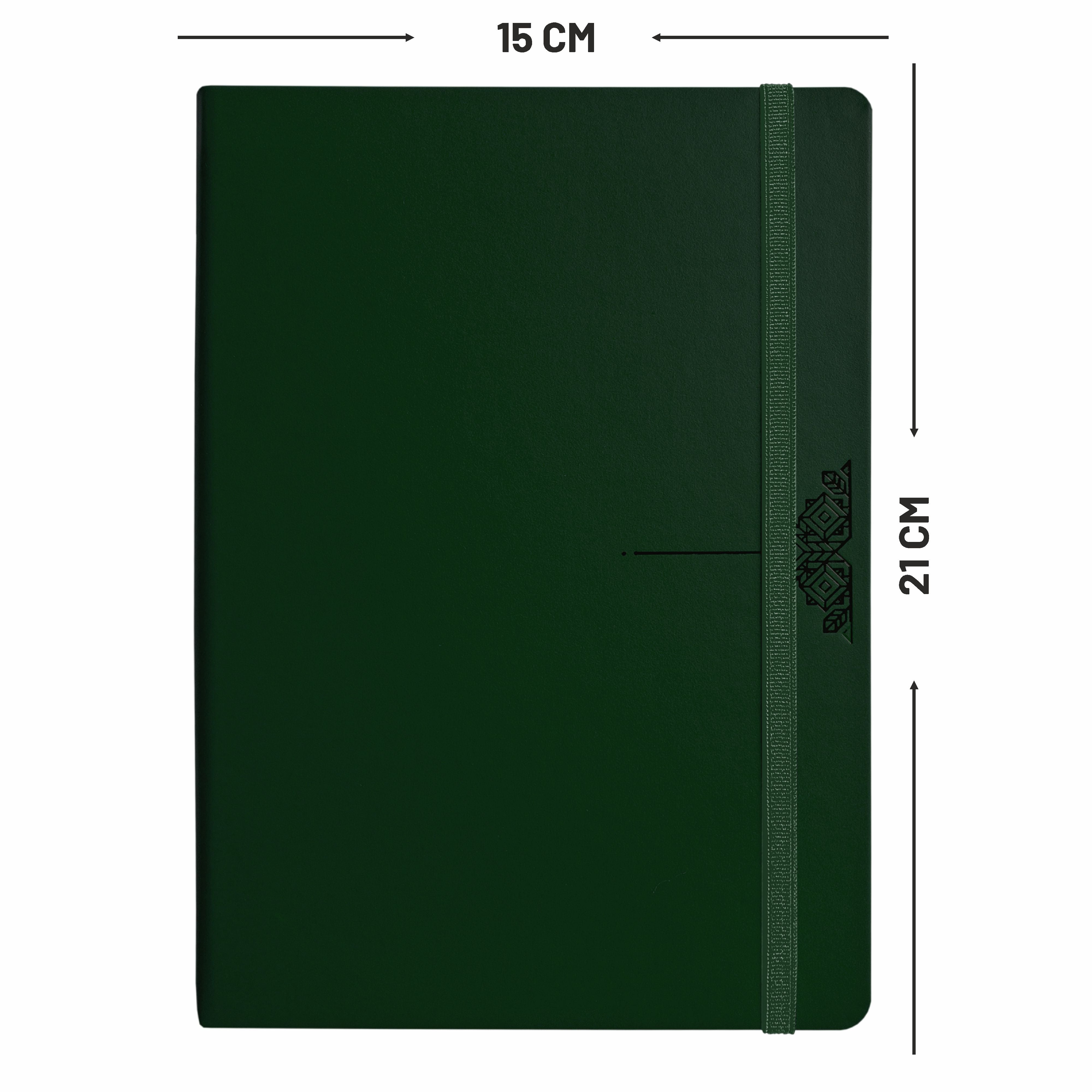 Anupam Daily Notes A5 Journal Notebook – 256 Pages, 80gsm, Fine Matte PVC Hard Cover with Foil, Elastic Closure, and Special Undated Calendar Pages