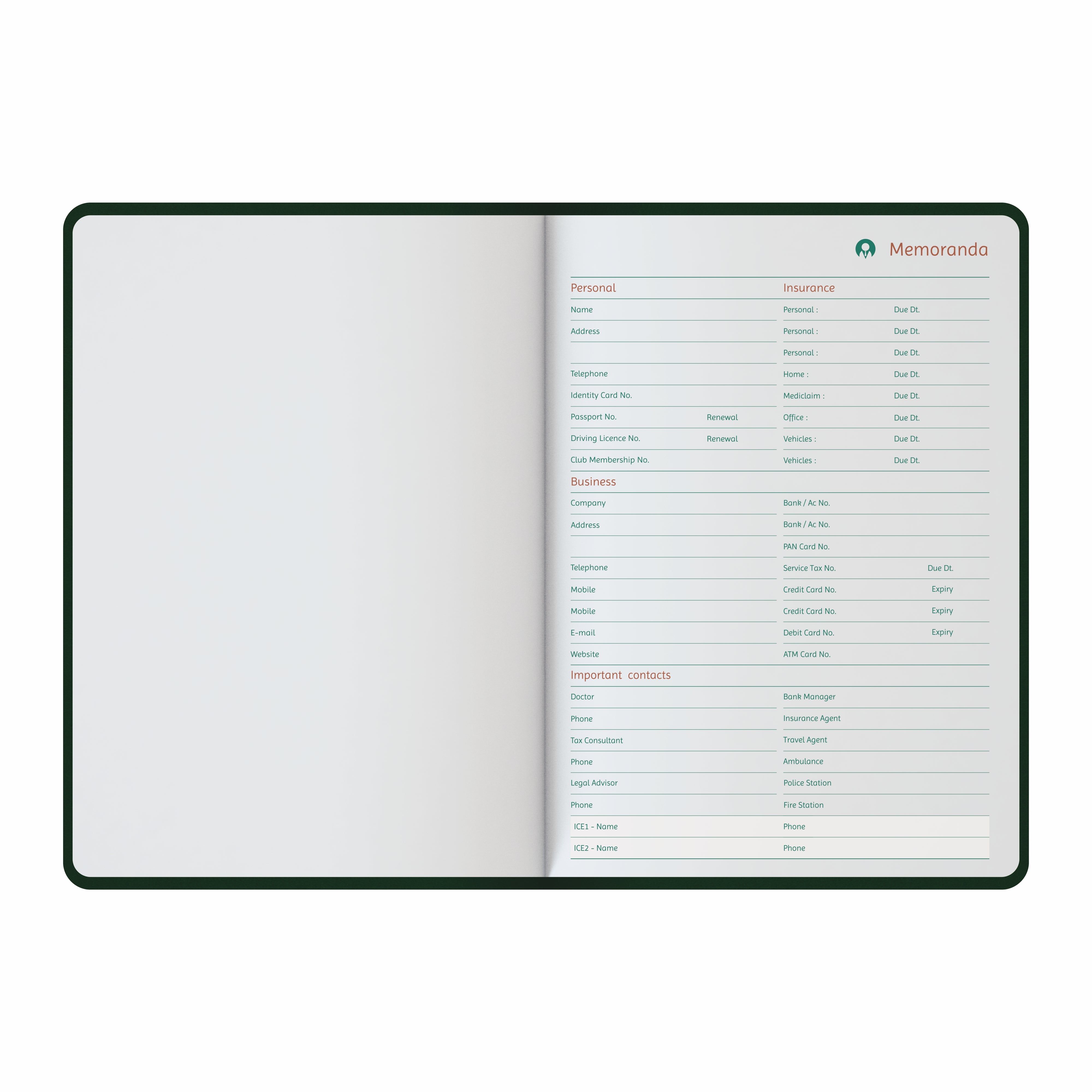 Anupam Daily Notes A5 Journal Notebook – 256 Pages, 80gsm, Fine Matte PVC Hard Cover with Foil, Elastic Closure, and Special Undated Calendar Pages