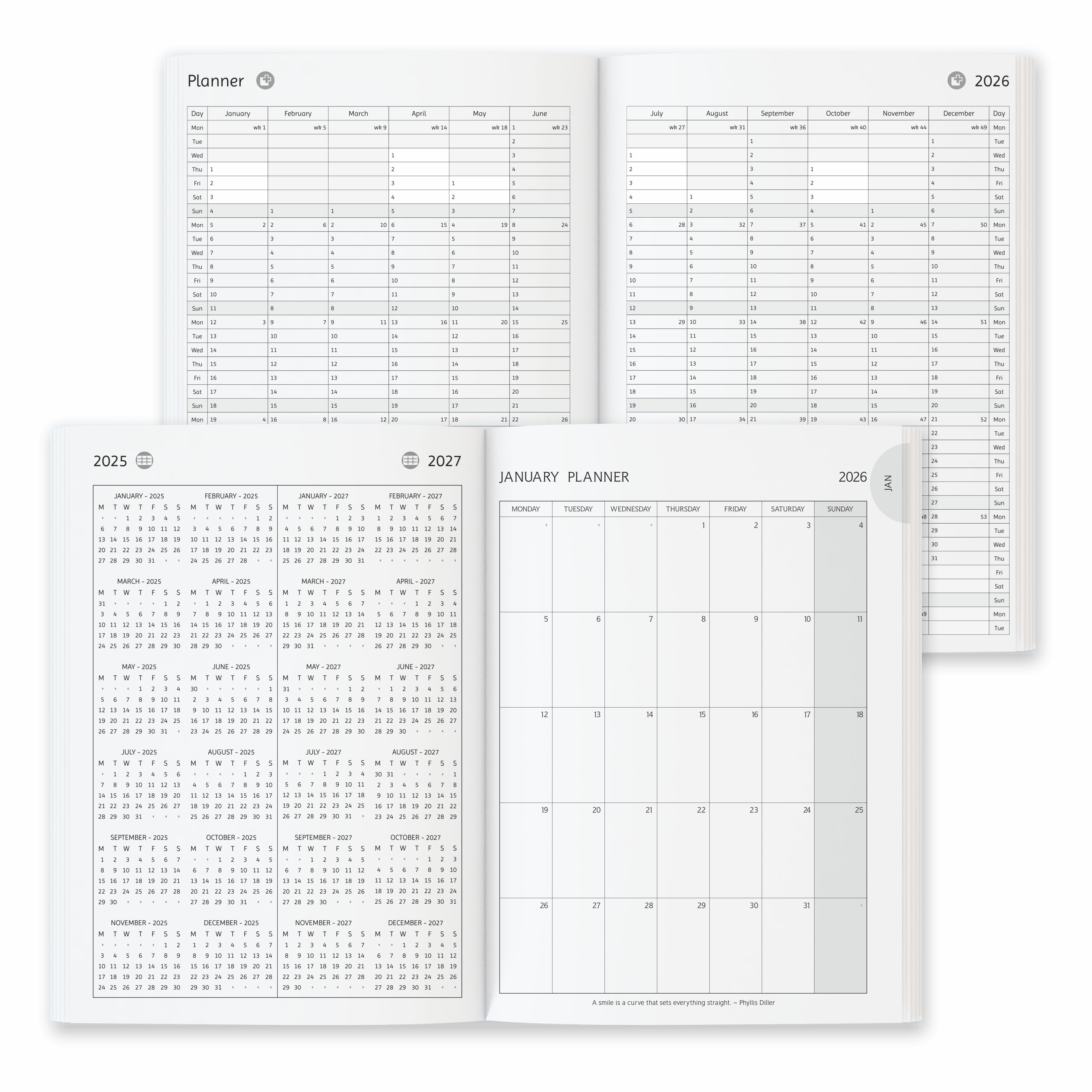 Anupam Dash 2026 Diary with Dates, 2026 Daily Planner Full Page Per Day with Monthly Calendar, New Year Diary 2026 80 GSM, 365 Days Aesthetic Book & Daily Diary for Office -