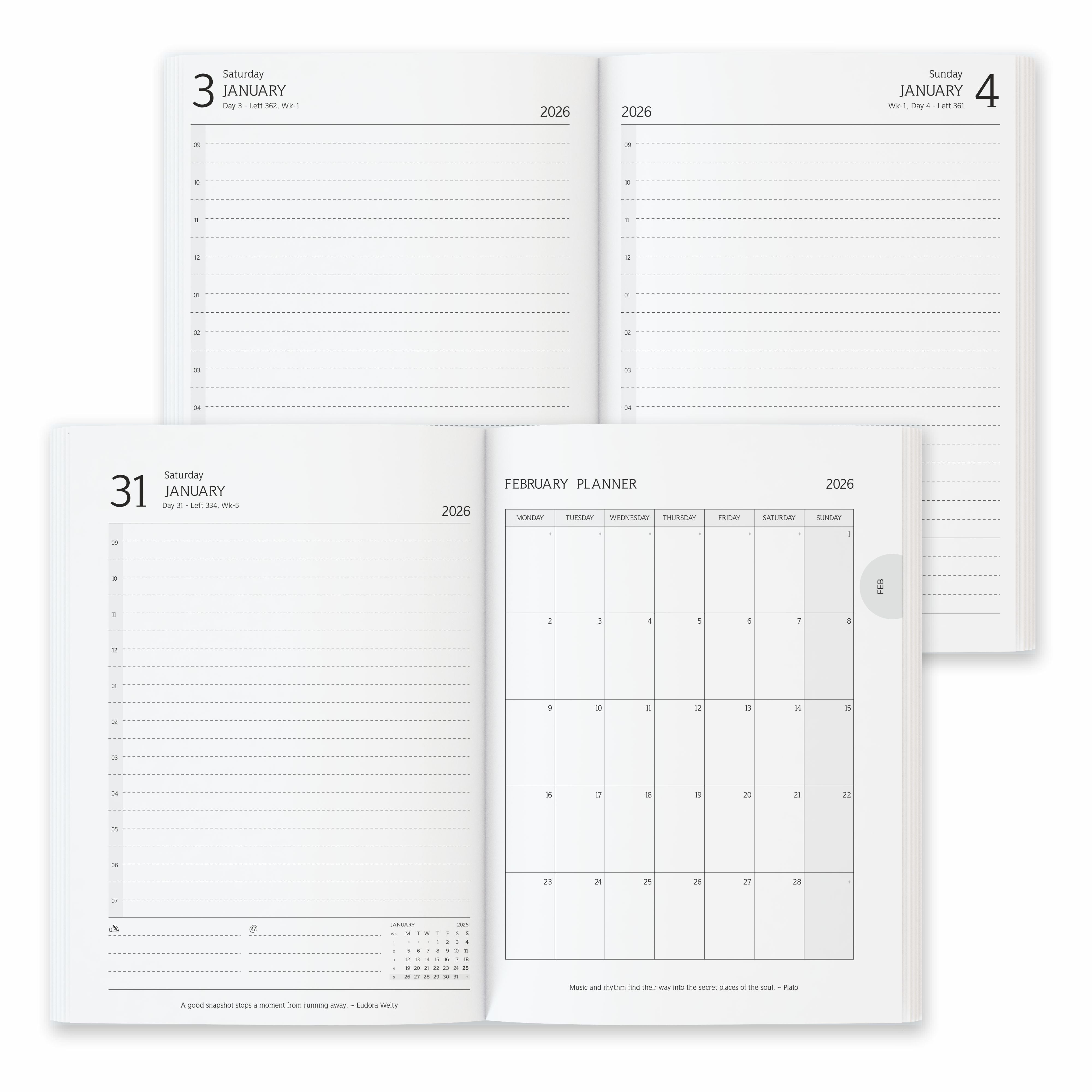 Anupam Dash 2026 Diary with Dates, 2026 Daily Planner Full Page Two Day with Monthly Calendar, January to December New Year Diary 2026 Size B5*25x17cm, 365 Days Daily Diary-80 GSM