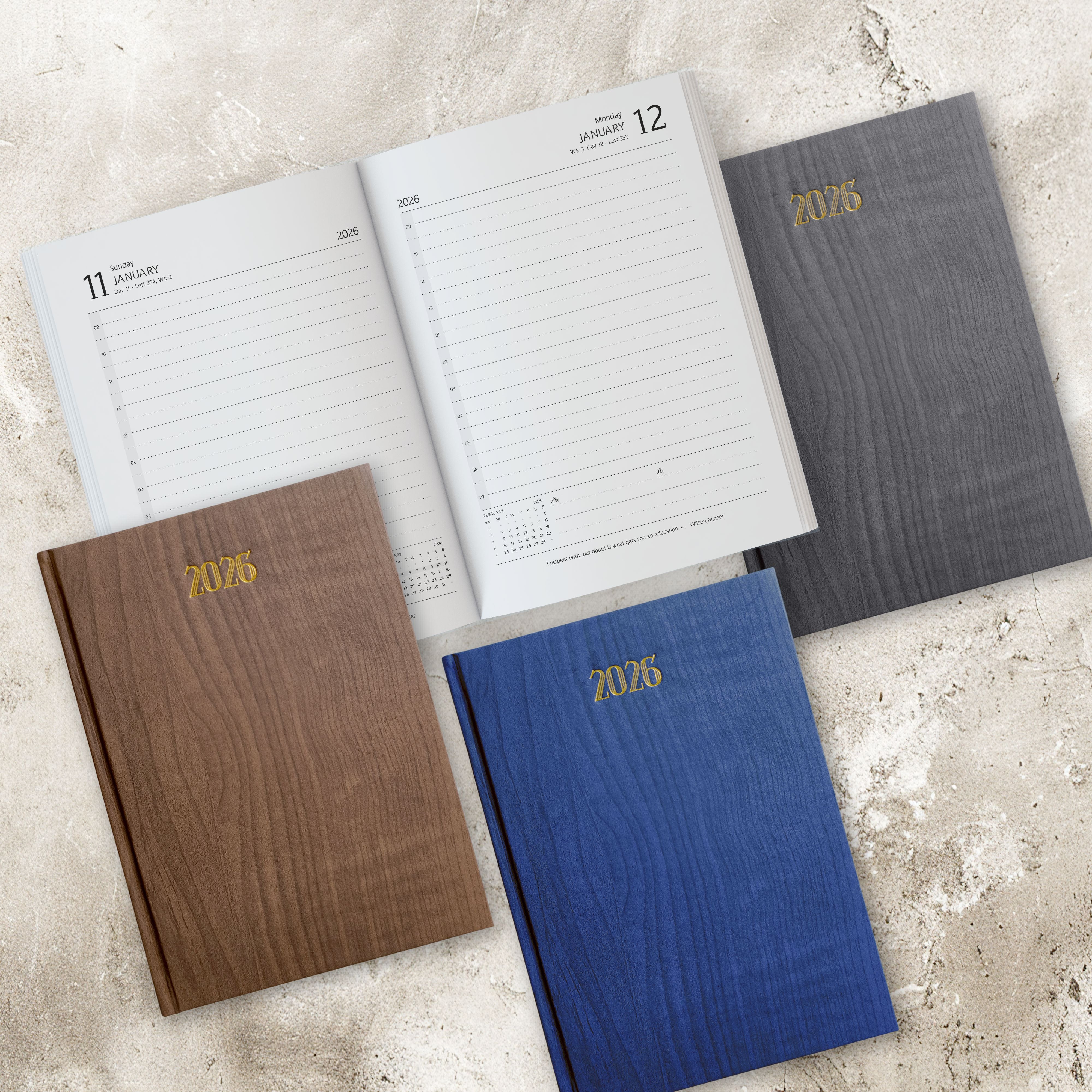 Anupam Dash 2026 Diary with Dates, 2026 Daily Planner Full Page Per Day with Monthly Calendar, New Year Diary 2026 80 GSM, 365 Days Aesthetic Book & Daily Diary for Office -