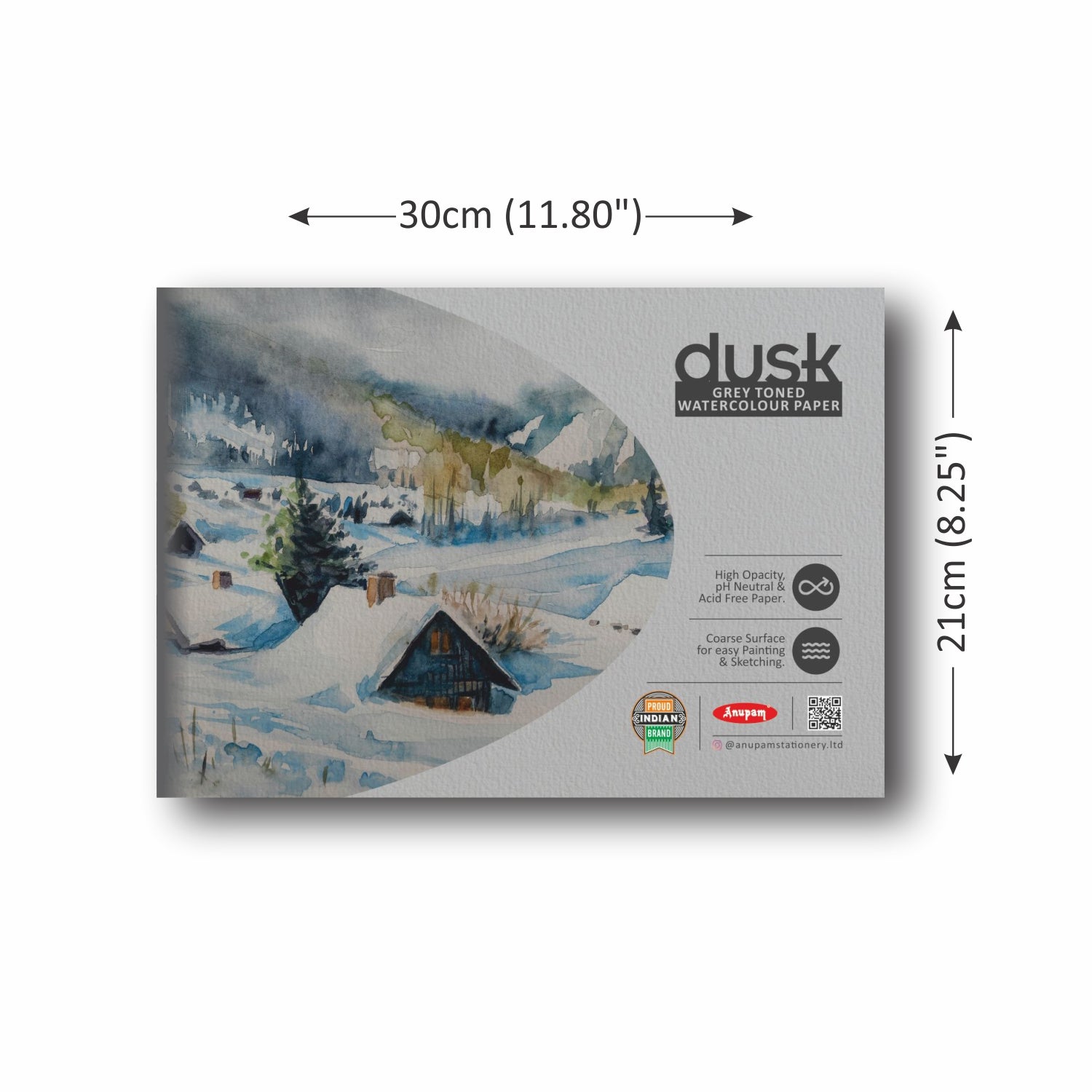Anupam Dusk Grey Toned Water -Colour Paper-Cold Pressed Pad-225 GSM