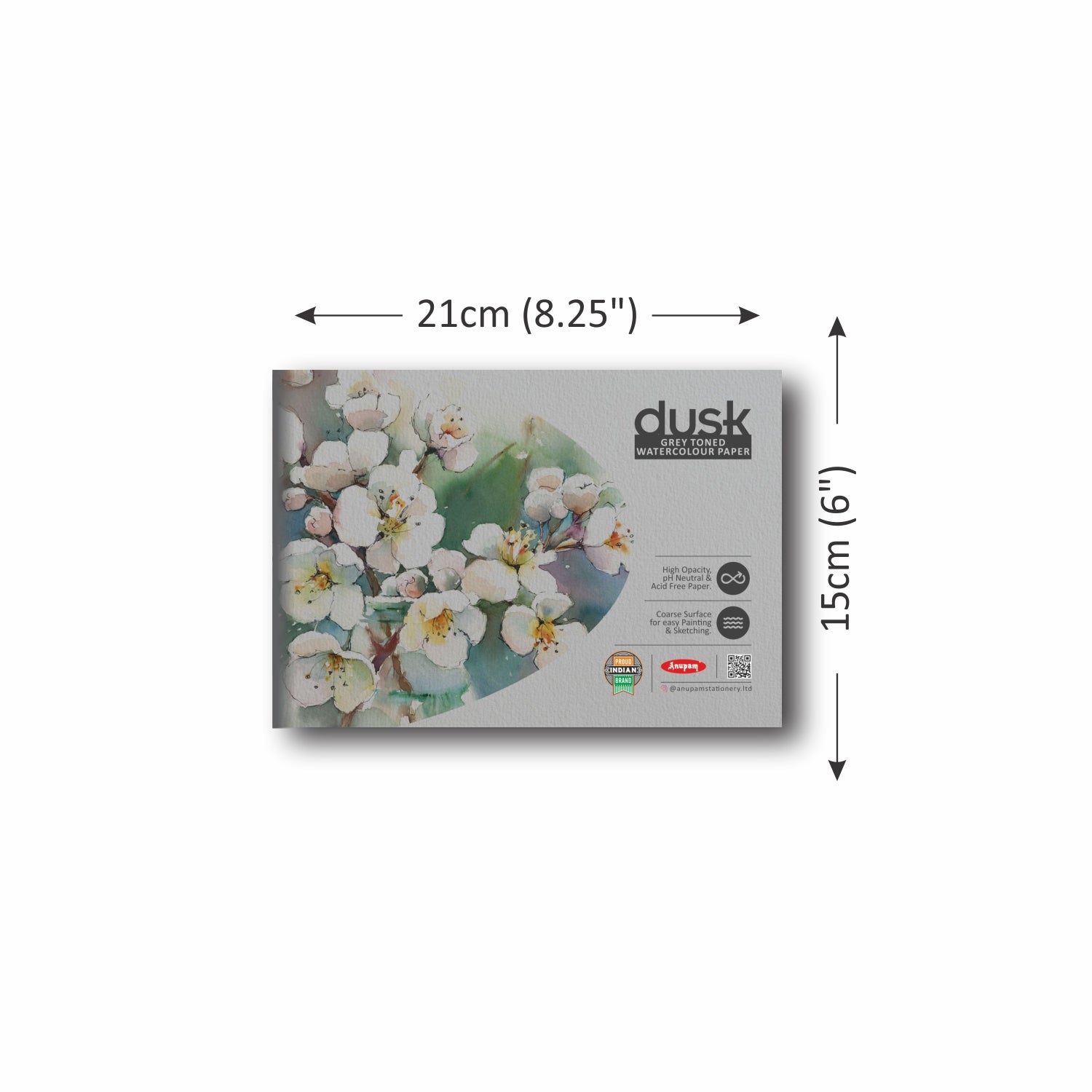Anupam Dusk Grey Toned Water -Colour Paper-Cold Pressed Pad-225 GSM