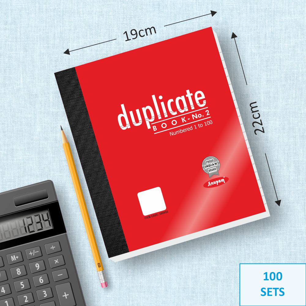 Anupam Duplicate Book with Carbon & Index Ruled Sheets Pad for Replicate-Record Organize and Work Order Receipt Book