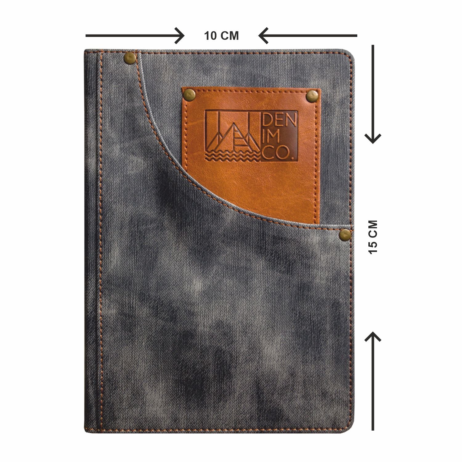 Anupam Engage Ruled Notebook-Denim PU Hardcover Journal Notebook-80 gsm 192 Pages Thick Paper Notebook with Front Pockets