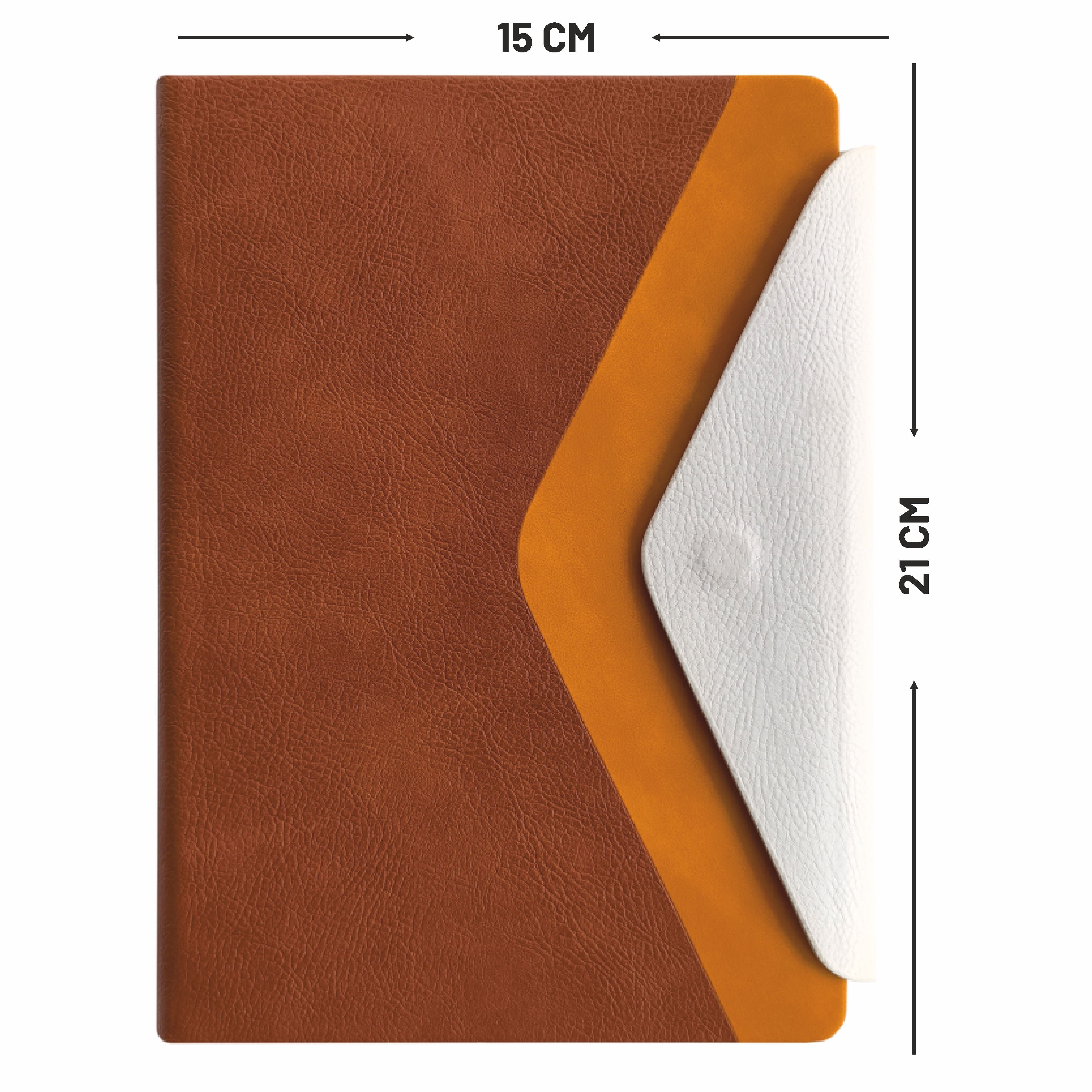 Anupam Envy Elegance Redefined A5 Journal | 160 Pages, 100 GSM Premium Paper | 3-Tone PU Design | Magnetic Closure, Lay flat, Water & Bill Tracker, Monthly & Yearly Planner