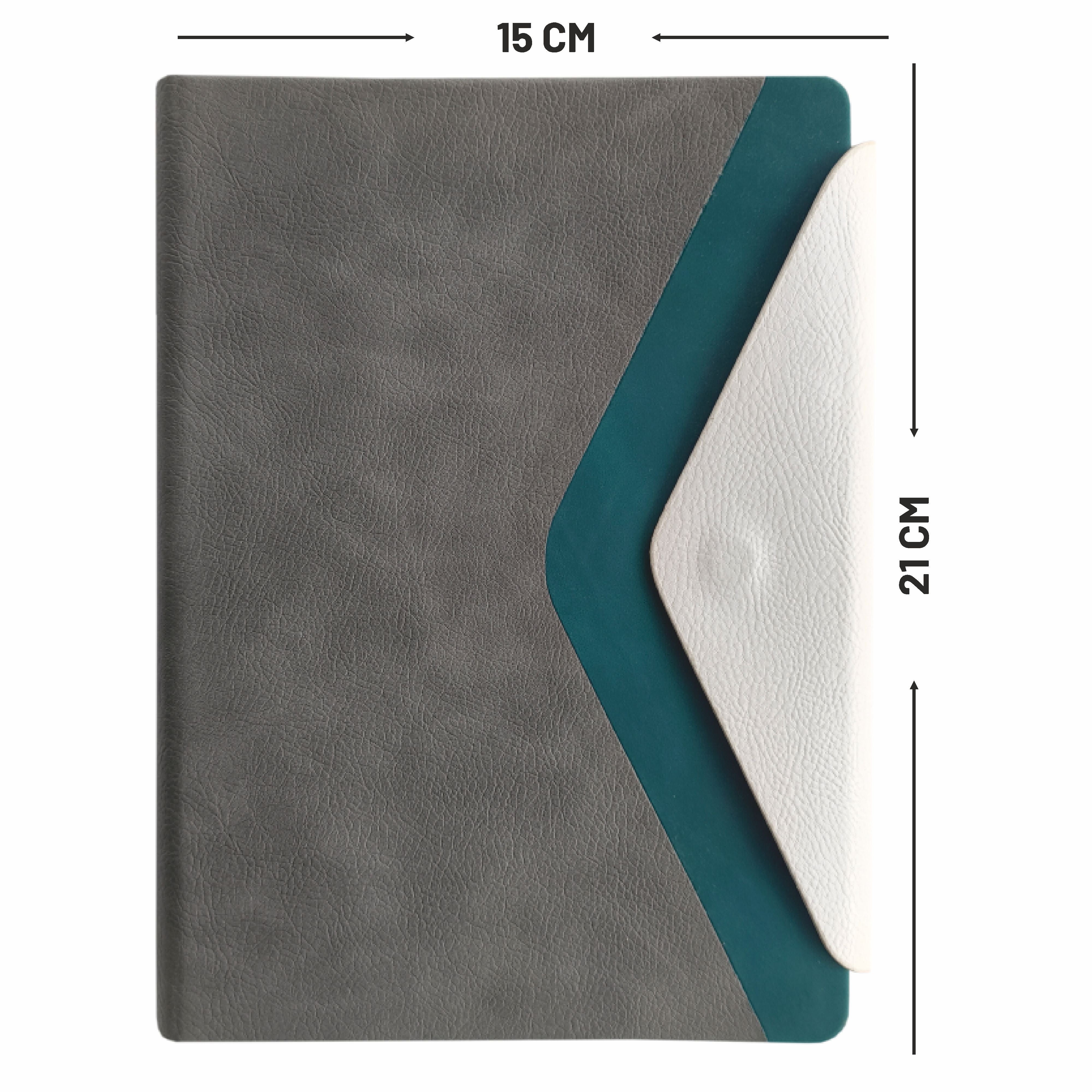 Anupam Envy Elegance Redefined A5 Journal | 160 Pages, 100 GSM Premium Paper | 3-Tone PU Design | Magnetic Closure, Lay flat, Water & Bill Tracker, Monthly & Yearly Planner