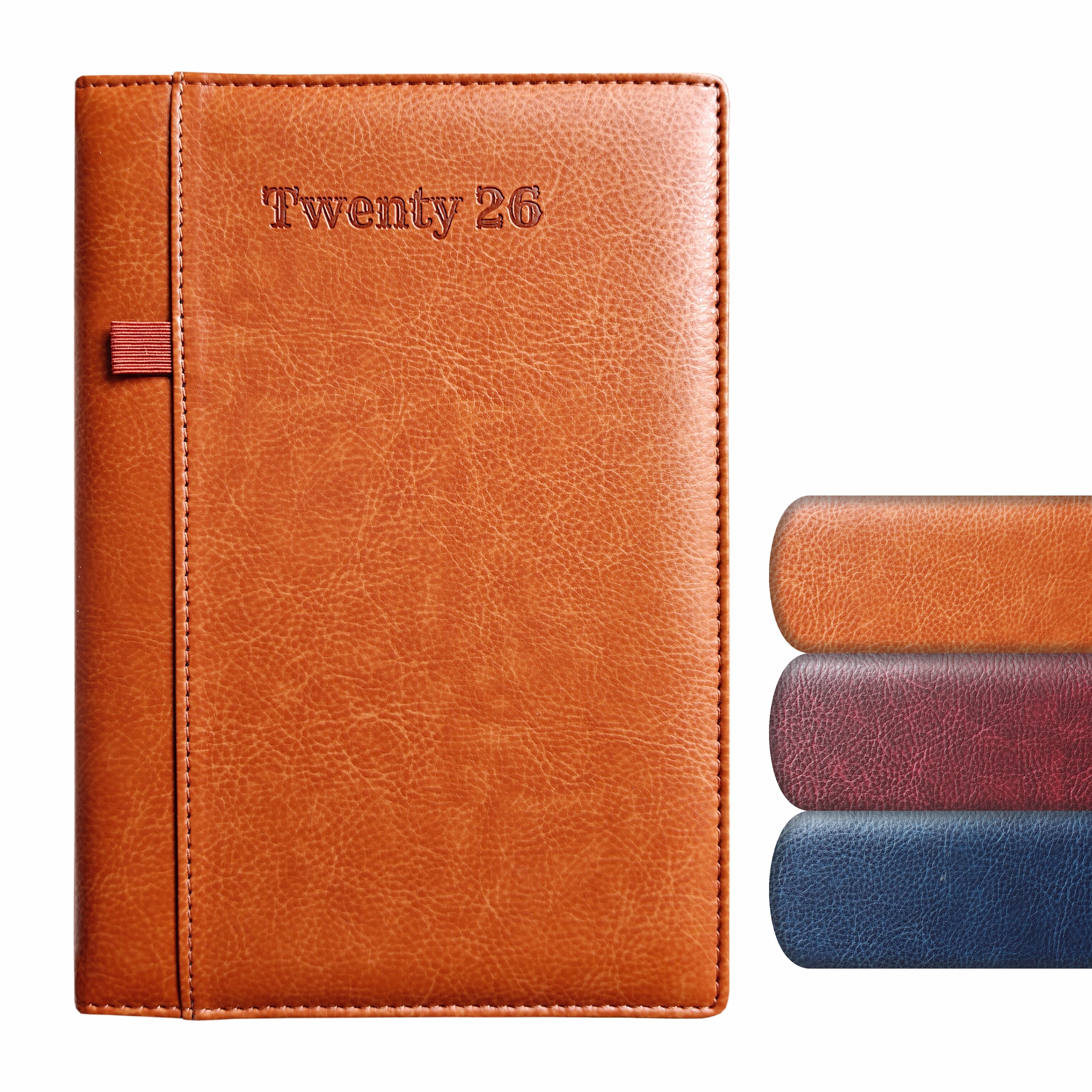 Anupam Exec 2026 Diary Dated Daily Planner – Full Page Per Day, 80 GSM Paper, Monthly Calendar, PU Leather Cover, Pen Holder, 365 Days Office Diary