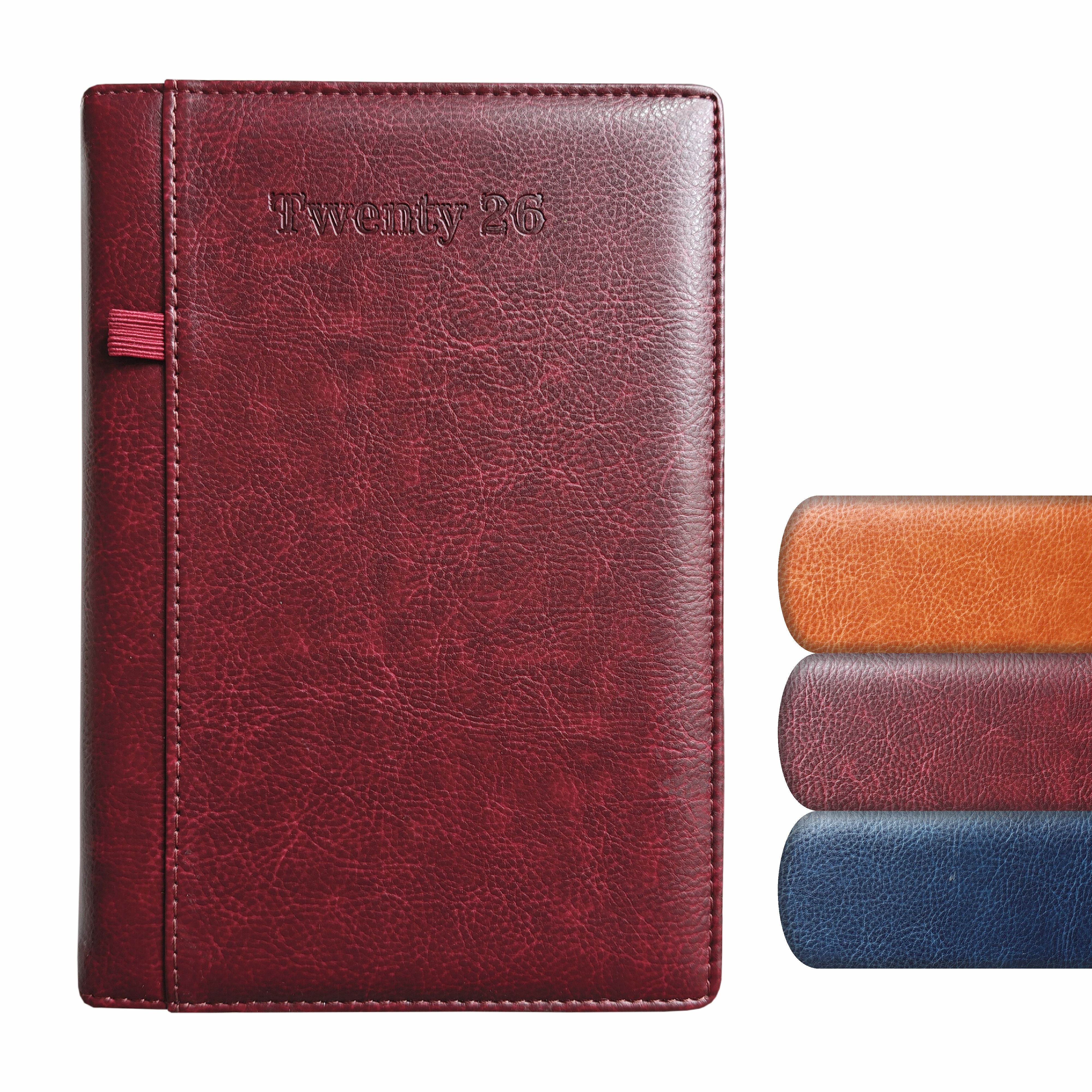 Anupam Exec 2026 Diary Dated Daily Planner – Full Page Per Day, 80 GSM Paper, Monthly Calendar, PU Leather Cover, Pen Holder, 365 Days Office Diary