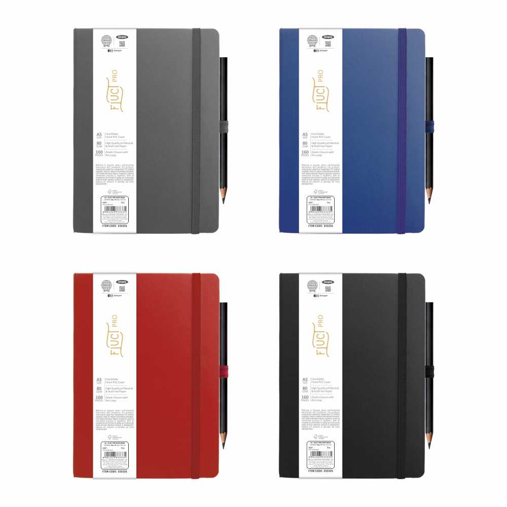 Anupam Fluct Pro Journal Notebook A5-160 Pages-Matte Finish PVC Cover Journals