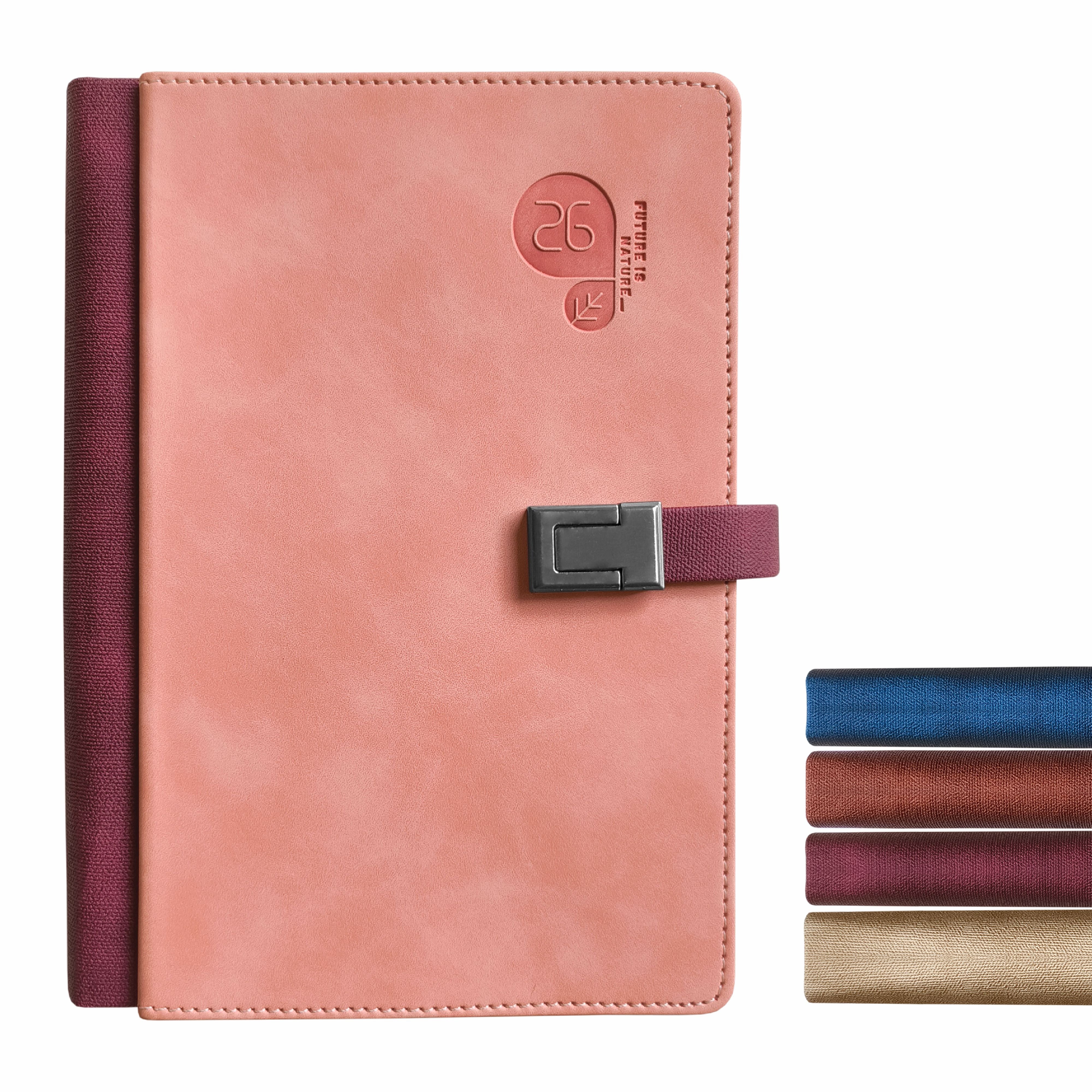 Anupam Fly 2026 New Year Diary with Dates – A5 Daily Planner with Monthly Calendar, 400 Pages, Canvas Textured PU Cover, Magnetic Closure & Pen Holder