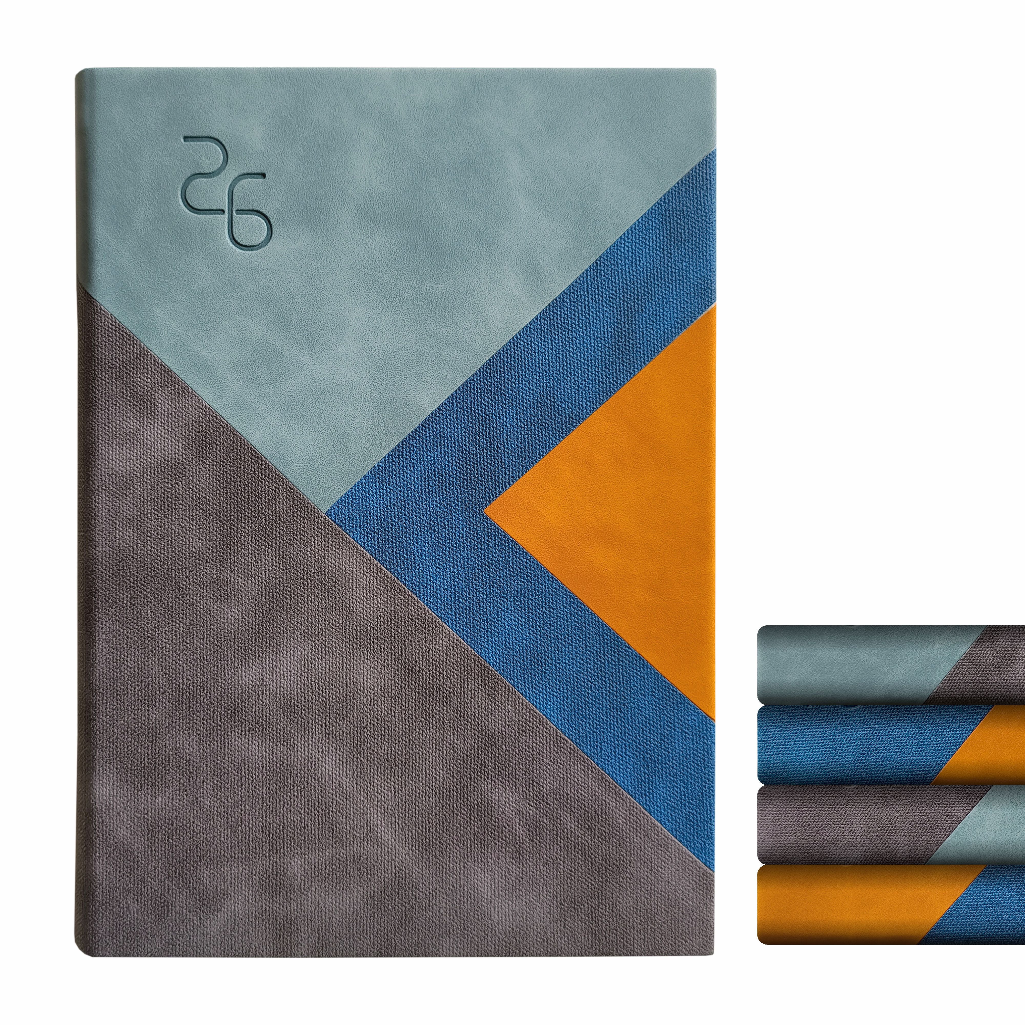 Anupam Fuzen 2026 Diary with Dates | Daily Planner with Monthly Calendar | One Page Per Day from January to December | Canvas Textured & Suedue PU Material | New Year Diary for Office, Home, Personal Use