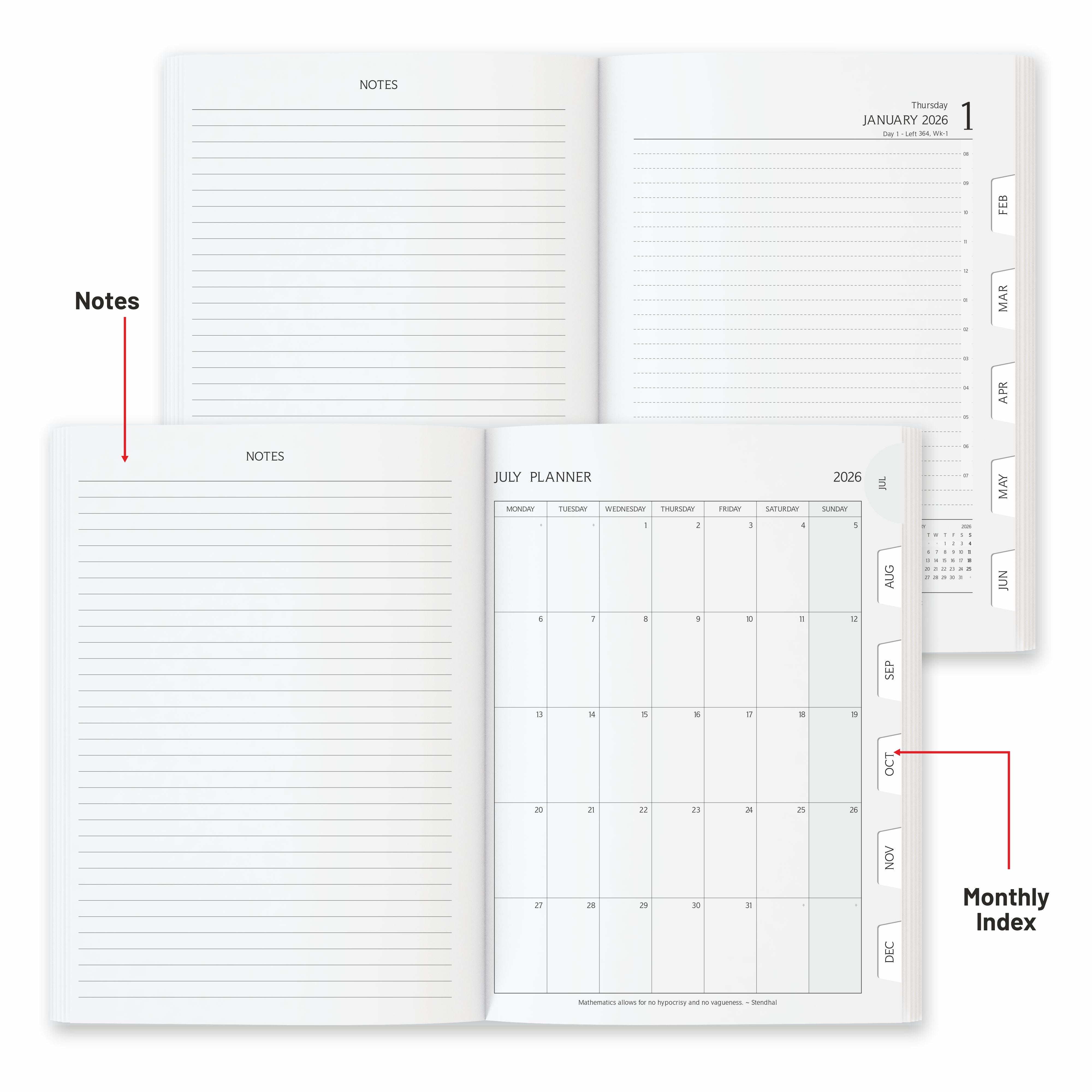 Anupam Fash 2027 Diary with Dates, 2027 Daily Planner Full Page for Monday - Friday and Saturday-Sunday in one Page with Monthly Calendar, January to December 365 Days