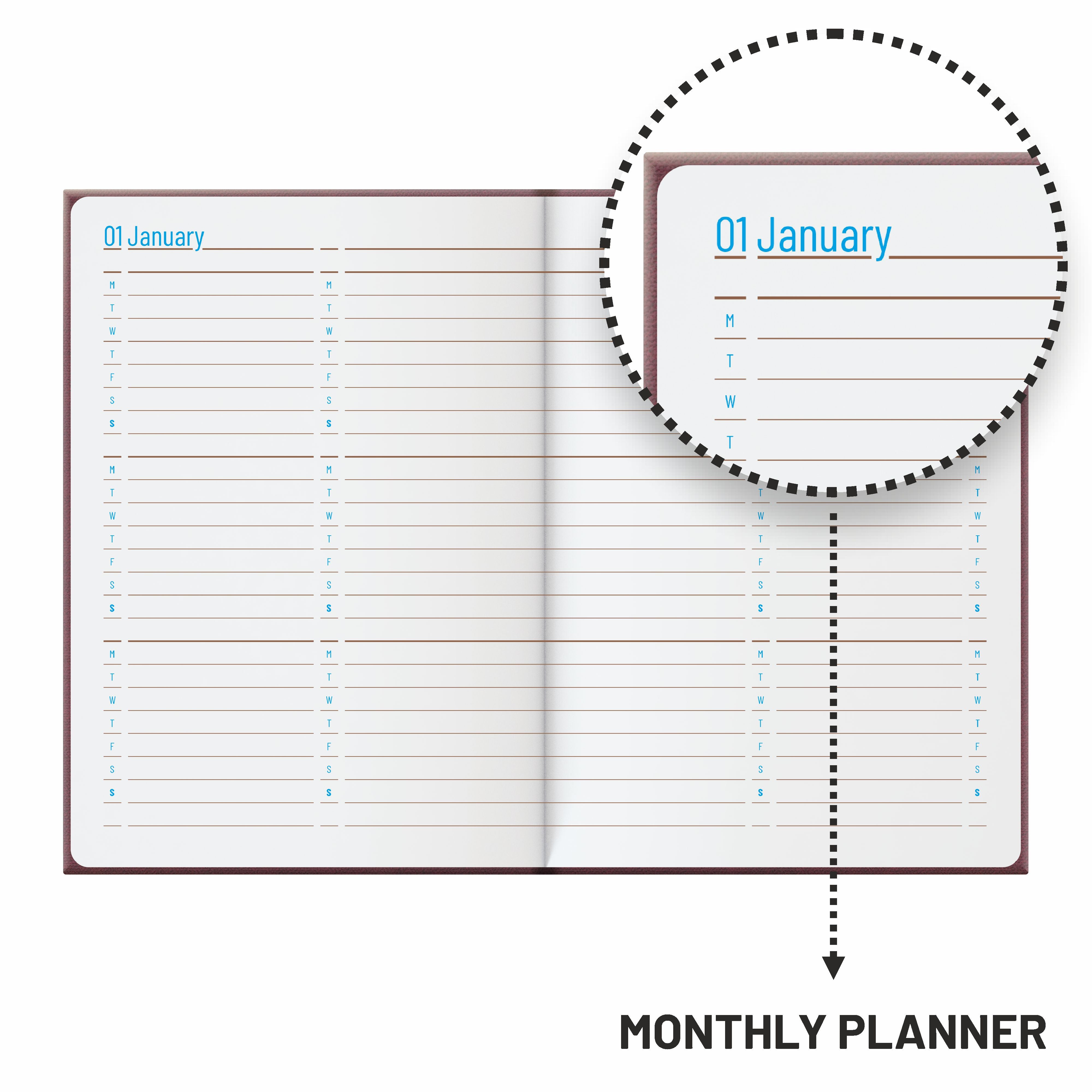 Anupam Glitz Journal Notebook 100 Gsm PU Leather Notebook| A5 Planner with Magnetic Closure, Water & Bill Tracker, Monthly & Yearly Planner, 180° Flat Design, Card Pockets, Passport Holder & Metal Pen – 120 Pages