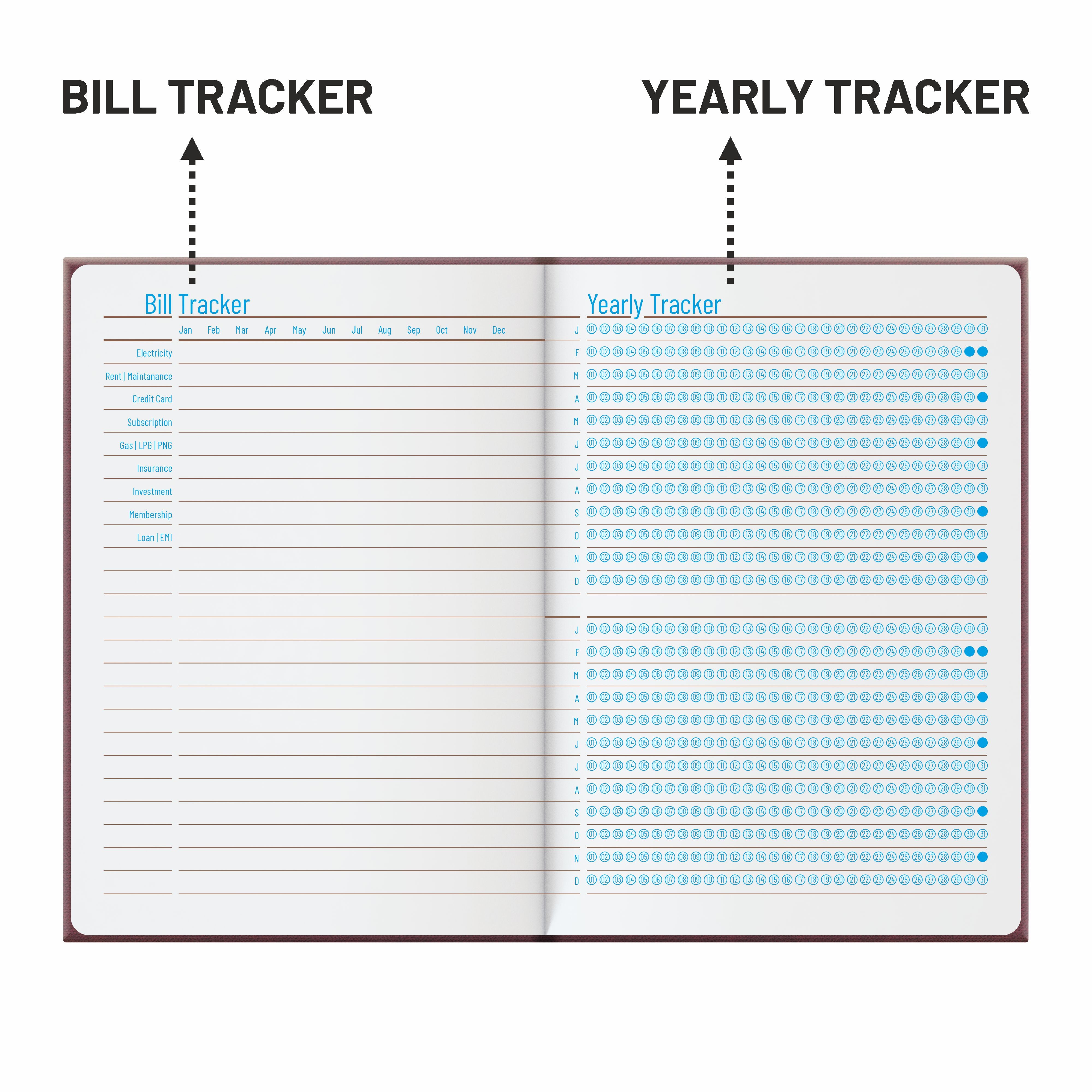 Anupam Glitz Journal Notebook 100 Gsm PU Leather Notebook| A5 Planner with Magnetic Closure, Water & Bill Tracker, Monthly & Yearly Planner, 180° Flat Design, Card Pockets, Passport Holder & Metal Pen – 120 Pages