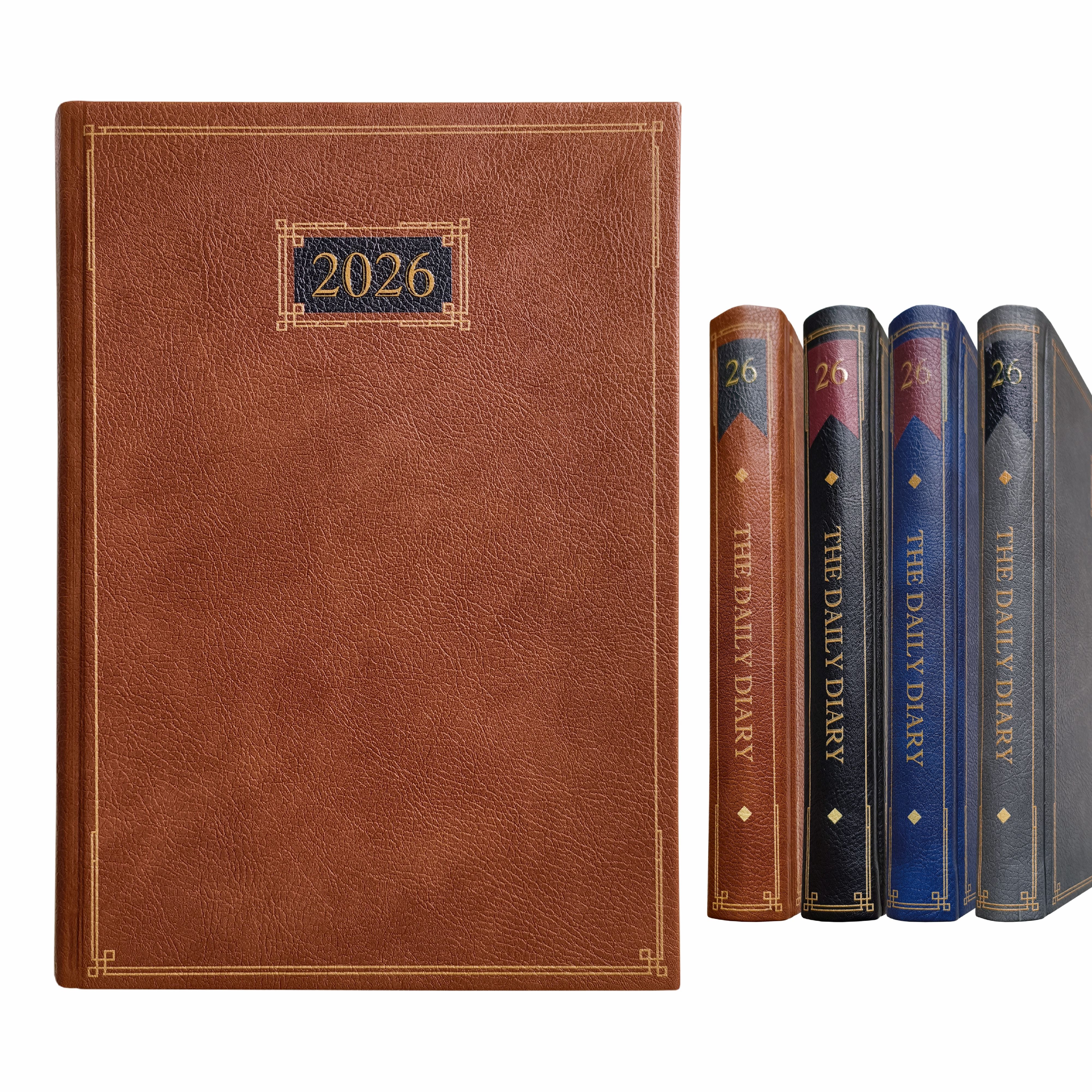 Anupam Goth 2026 Diary with Dates, Daily Planner Full Page Per Day with Monthly Calendar, January to December New Year Office Diary – 365 Days Canvas Textured PU Cover – 80 GSM