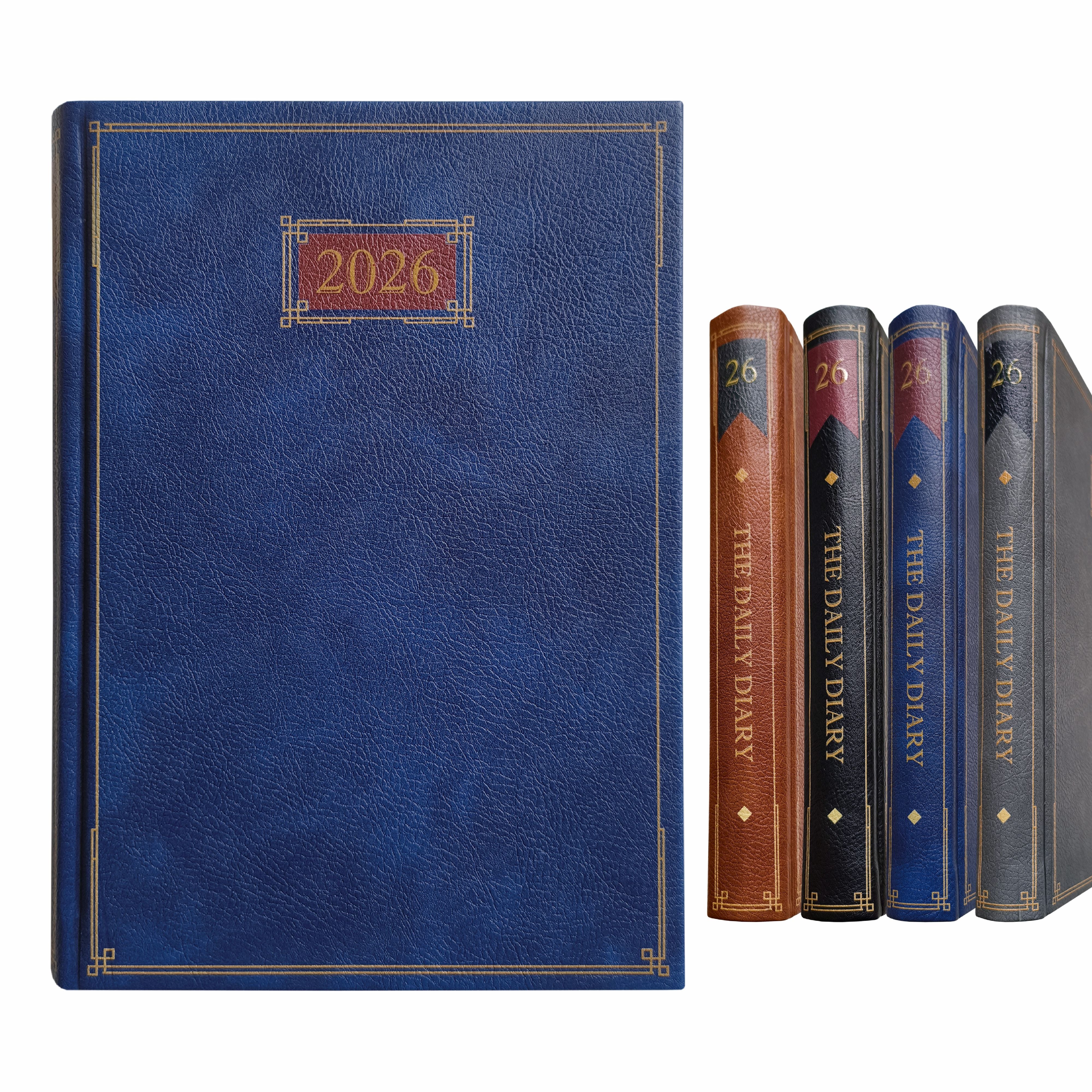 Anupam Goth 2026 Diary with Dates, Daily Planner Full Page Per Day with Monthly Calendar, January to December New Year Office Diary – 365 Days Canvas Textured PU Cover – 80 GSM