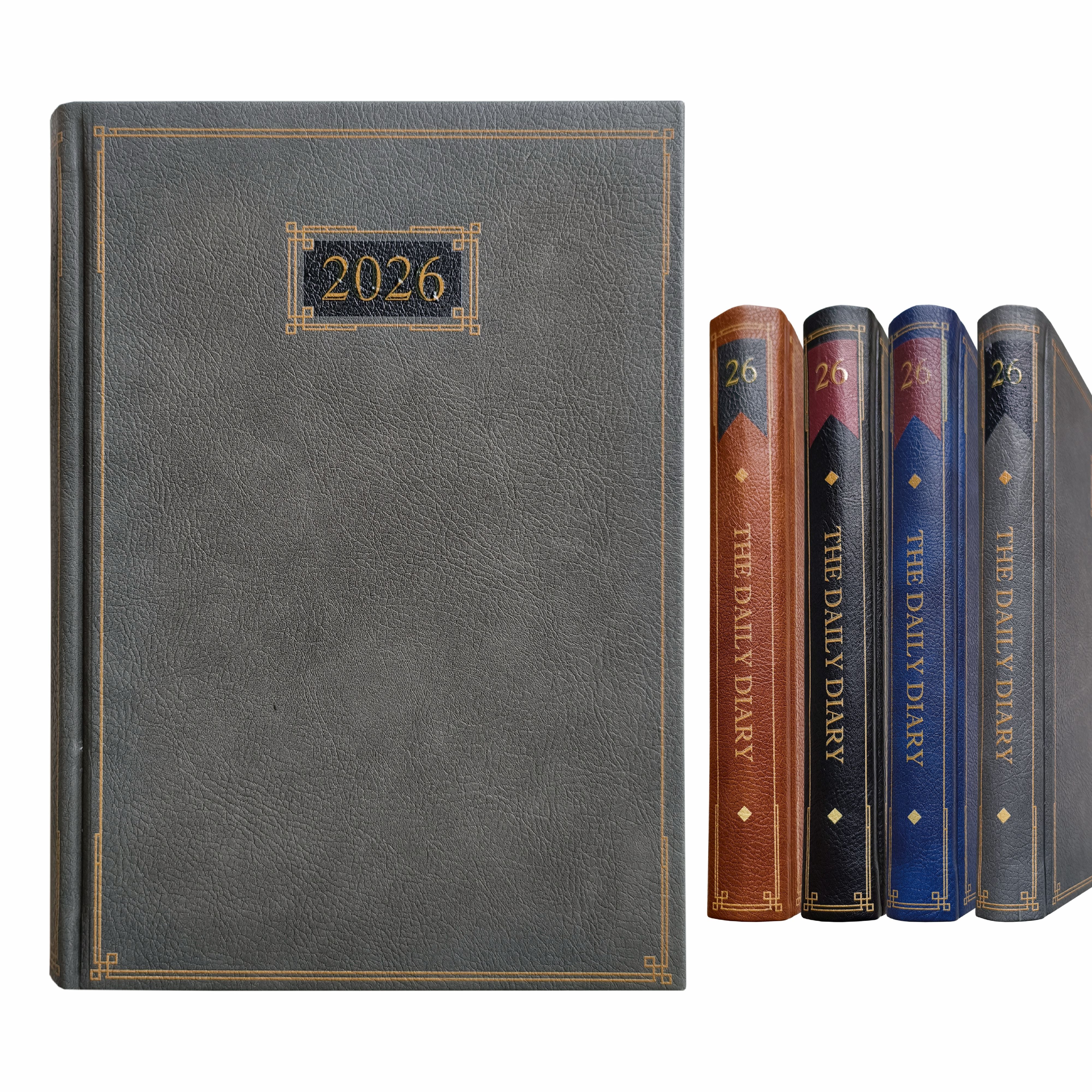 Anupam Goth 2026 Diary with Dates, Daily Planner Full Page Per Day with Monthly Calendar, January to December New Year Office Diary – 365 Days Canvas Textured PU Cover – 80 GSM