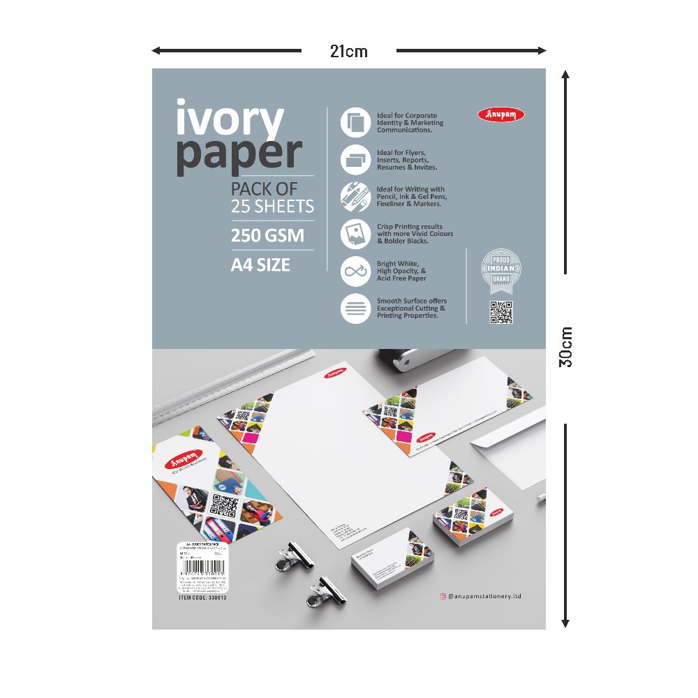 Anupam Ivory Paper Loose Sheets - Art & Craft Painting and Project work