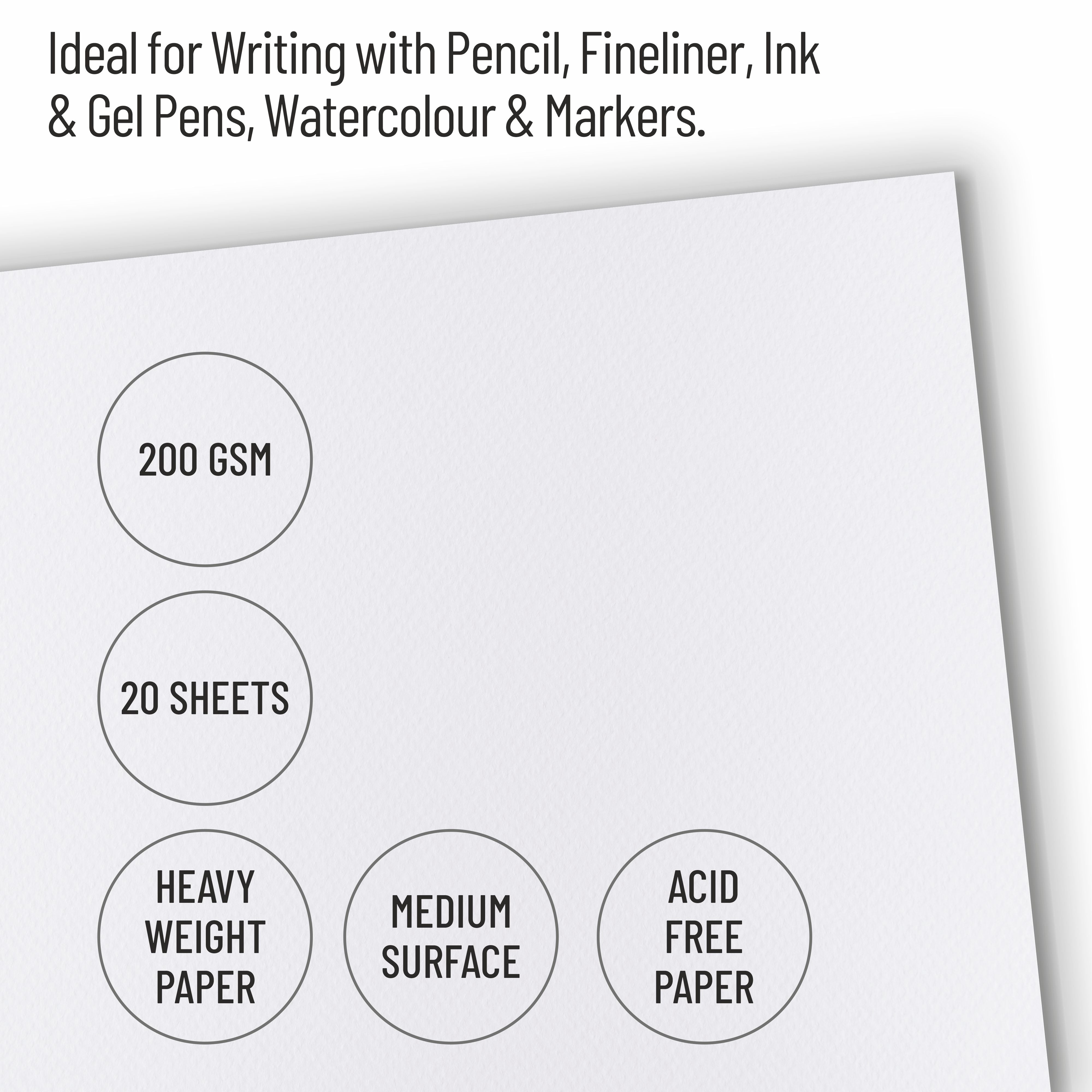 Anupam Wiro Bound Ivory Paper Sketchbook - 200 GSM - 20 Sheets