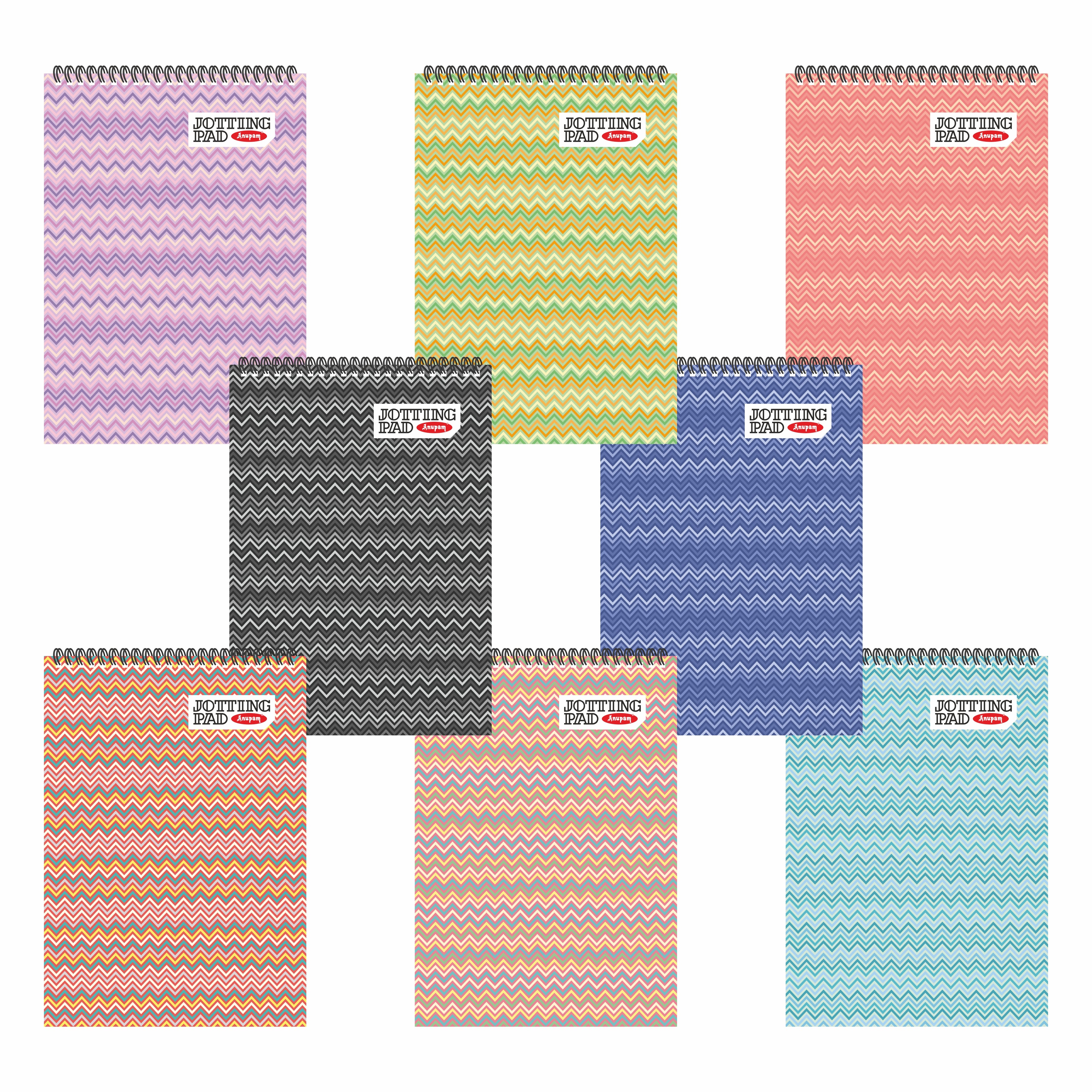 Anupam Spiral Jotting Pads-Lined College Ruled Paper Assorted Covers-Spiral Notebook-Memo Pads-100 pages  (Pack)