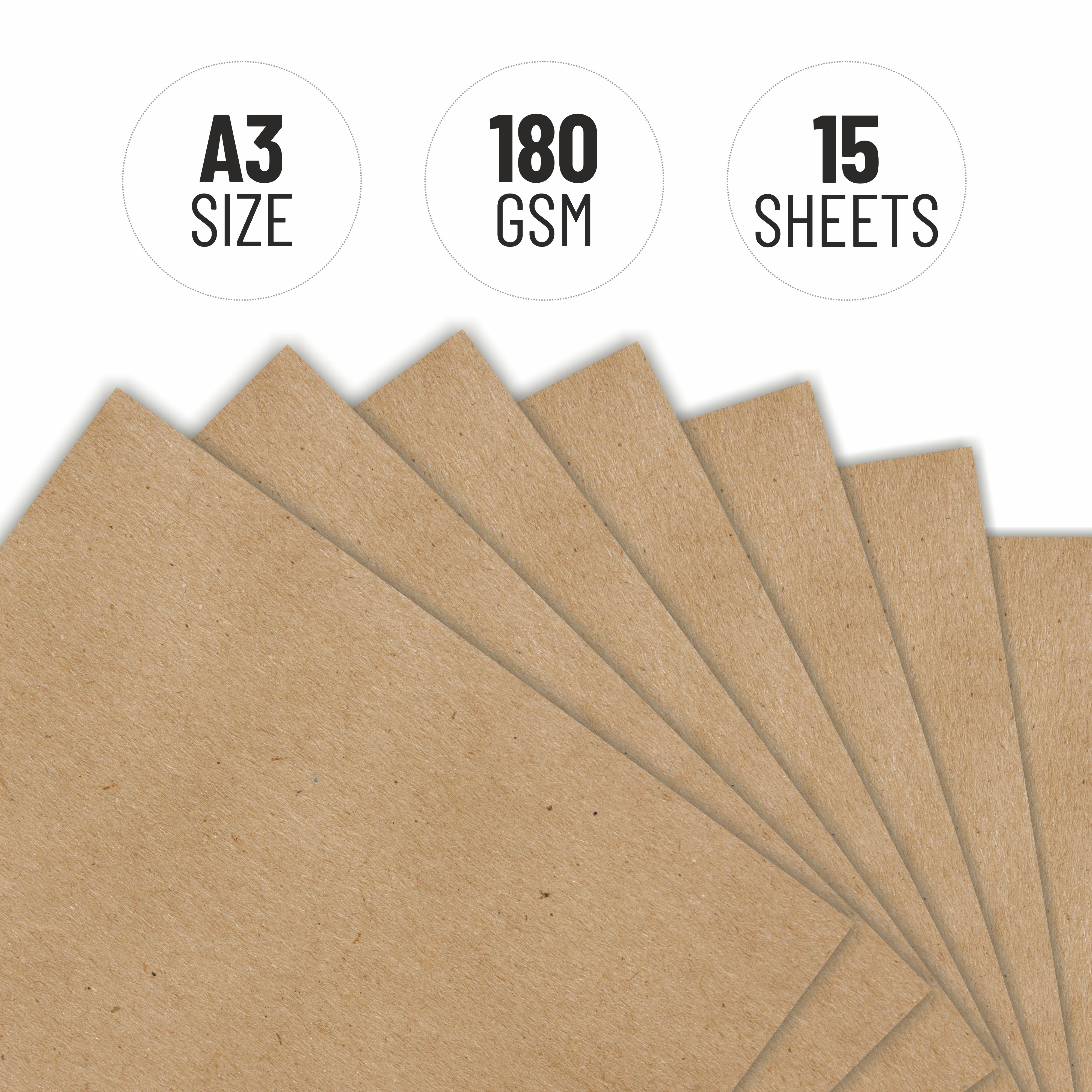 Anupam Kraft Paper Brown Colour-100% Recyclable Acid Free - Plain Paper-Loose Sheets-180 GSM
