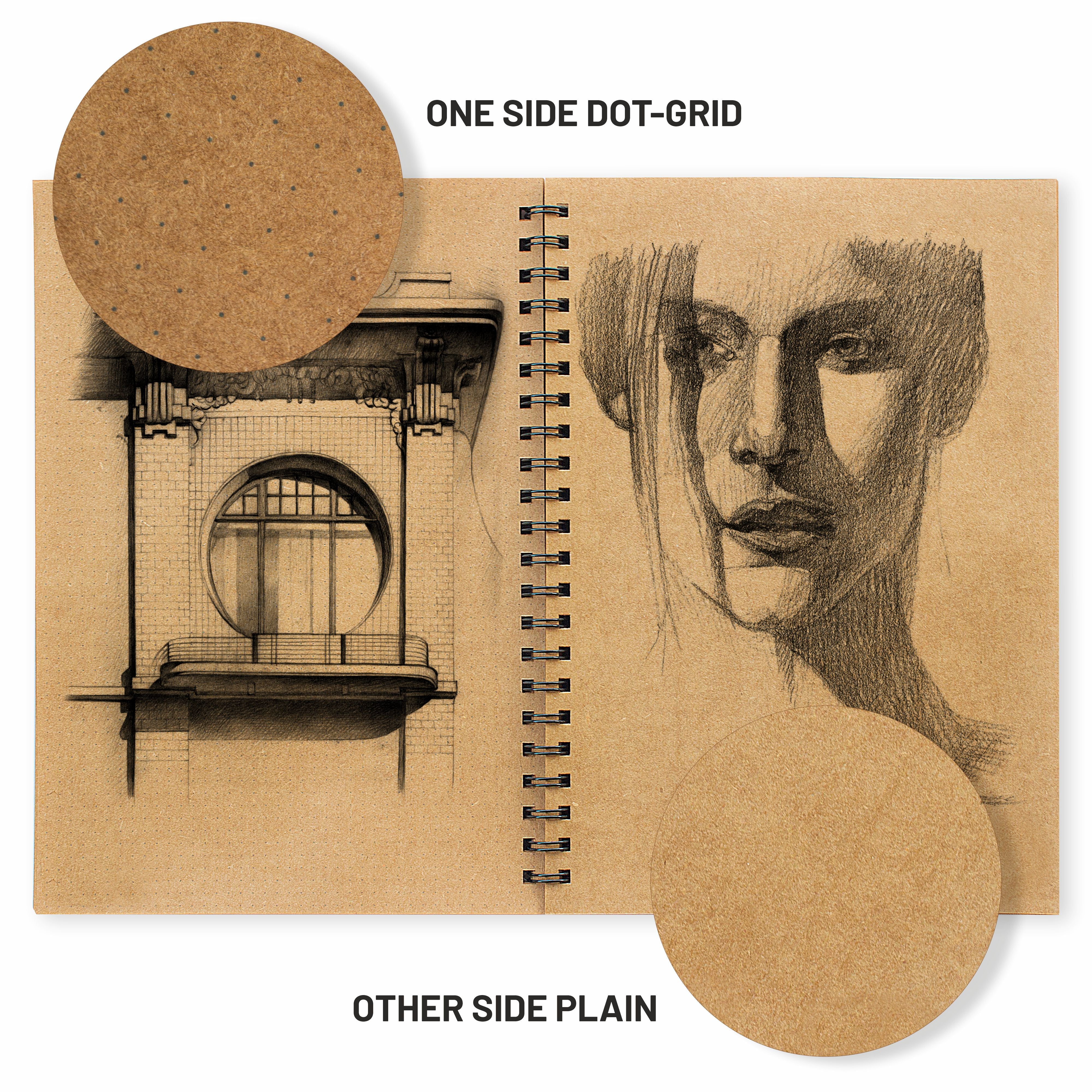 Anupam Khaki Sketchbook - Cartridge Paper - Soft Cover-Wireo book - 160 GSM