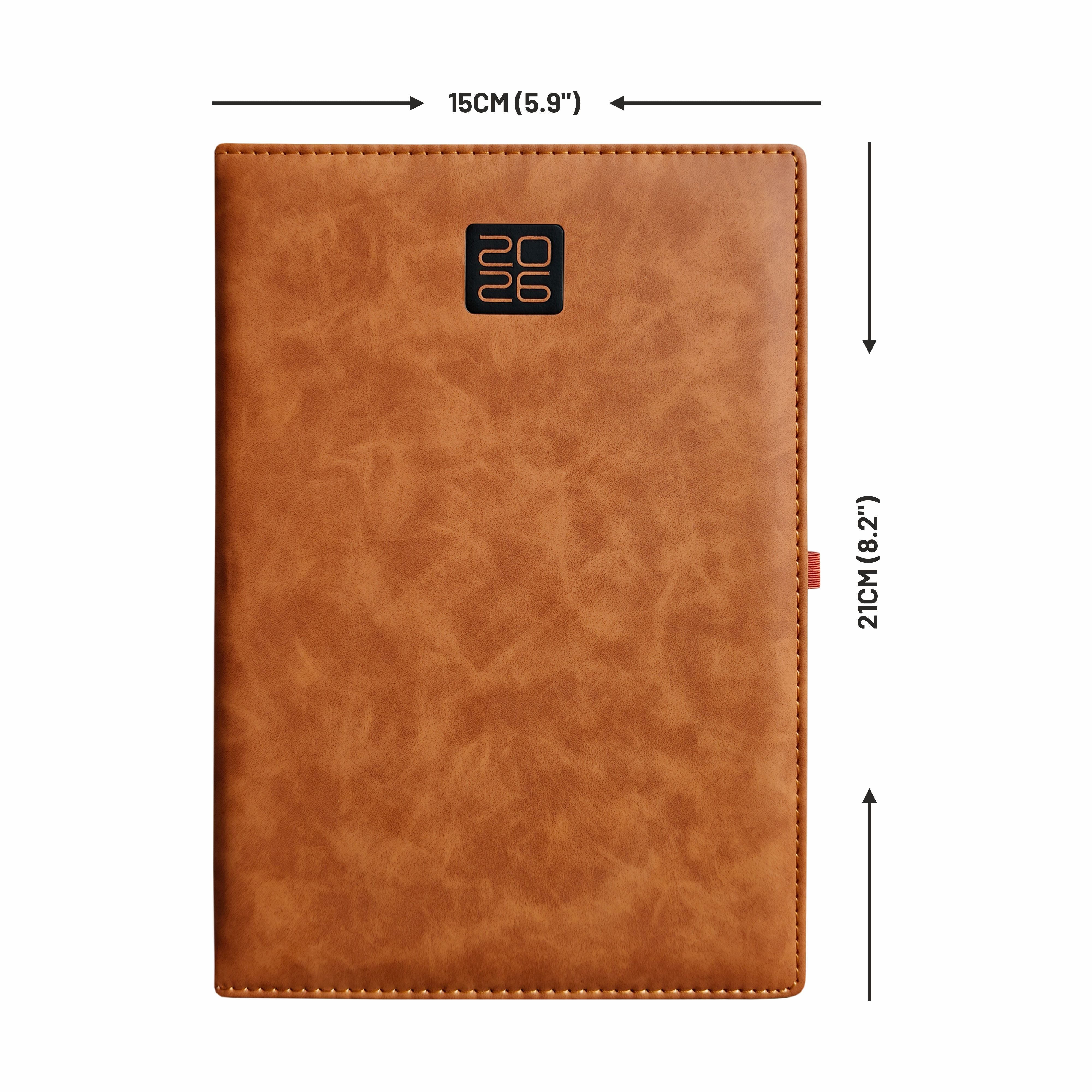 Anupam Merito 2027 Diary – Dated Daily Planner with Monthly Calendar | 80 GSM Paper | Full Page Mon–Fri, Sat–Sun Shared Page | Matte PU Cover | 365 Days