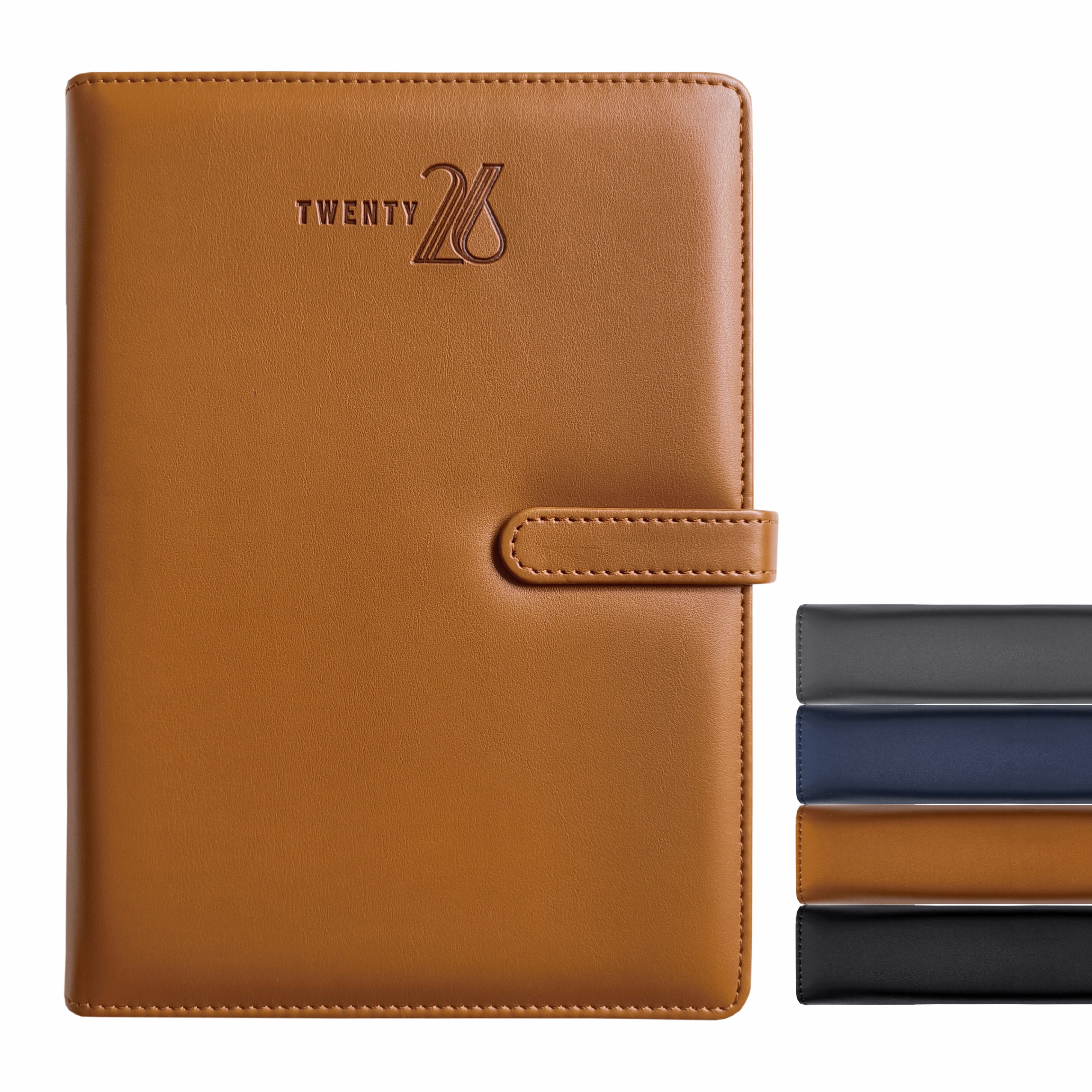 Anupam Nova 2026 Diary with Dates, 365 Days, Daily Planner with Monthly Calendar, January to December New Year Diary 2026,PU Material Cover, Magnetic Closure and Pen Holder-80GSM