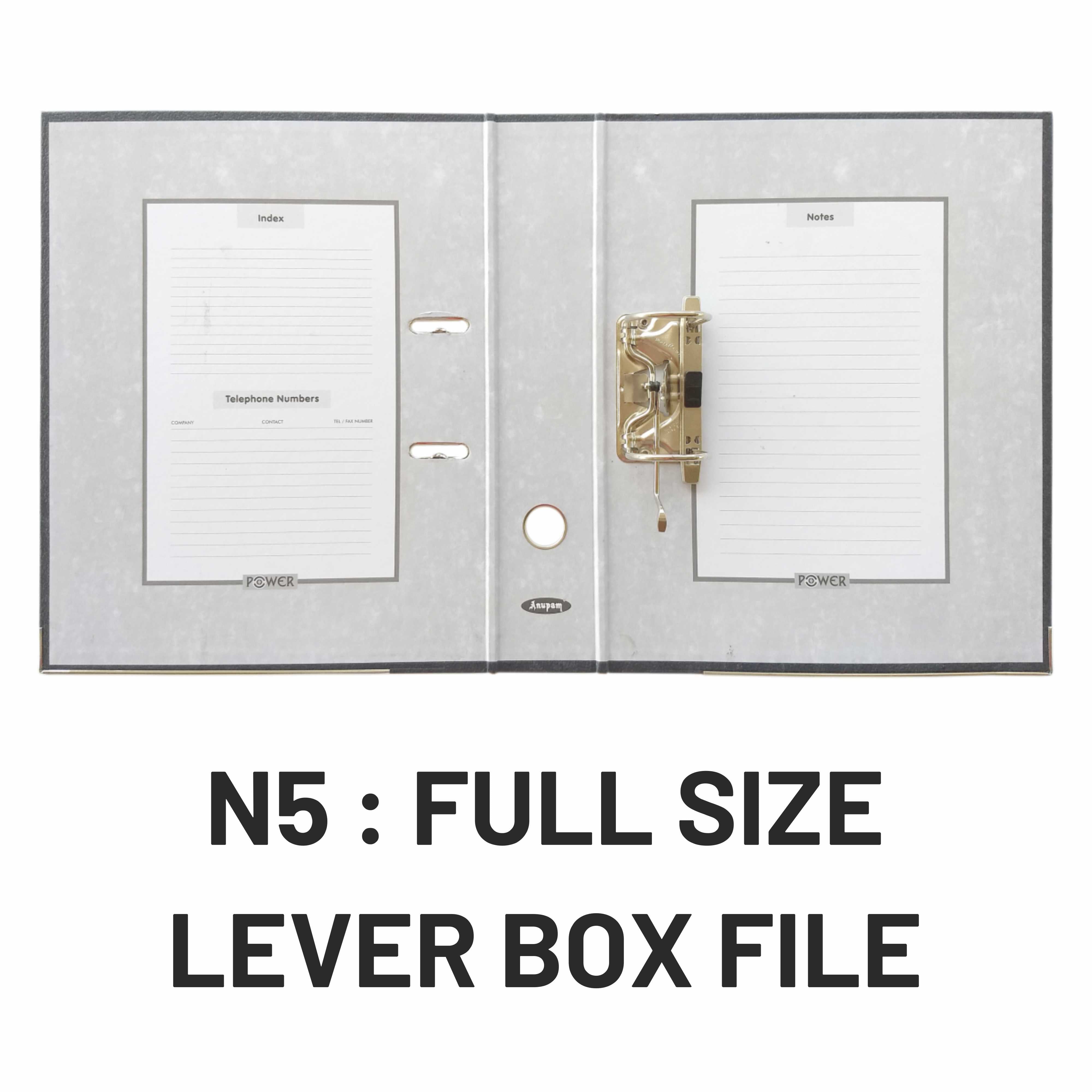 Anupam Power Lever File Full Box File Stone Texture Cover size N5 (Pack of 4)