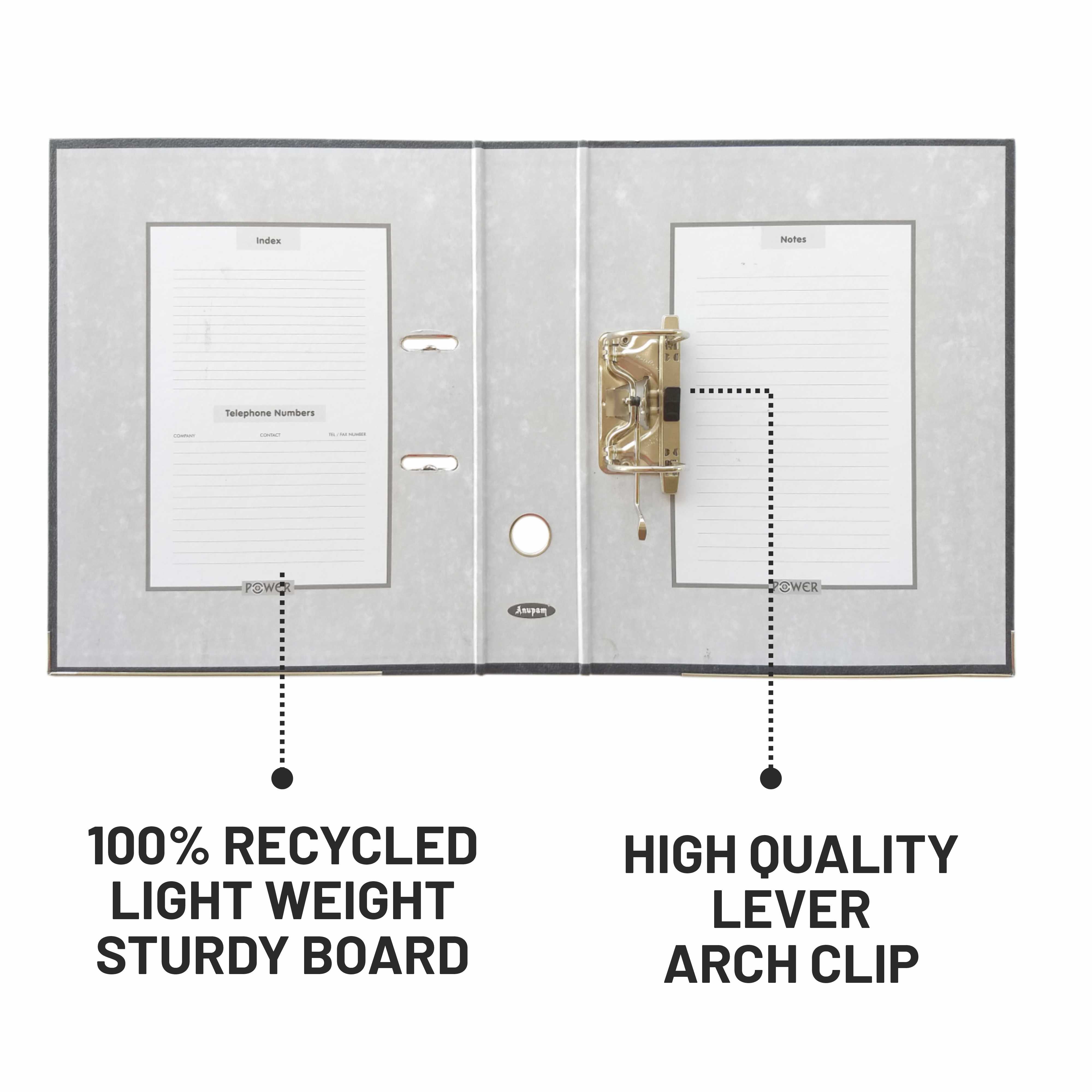 Anupam Power Lever File Full Box File Stone Texture Cover size N5 (Pack of 4)